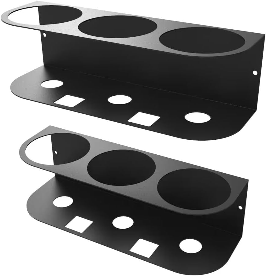 JINGCHENGMEI 2Pcs of 3 Spray Bottles Holder, Steel Wall Mount Storage Organizer for All-Purpose at Garage and Home (SBH-3B2Pcs)