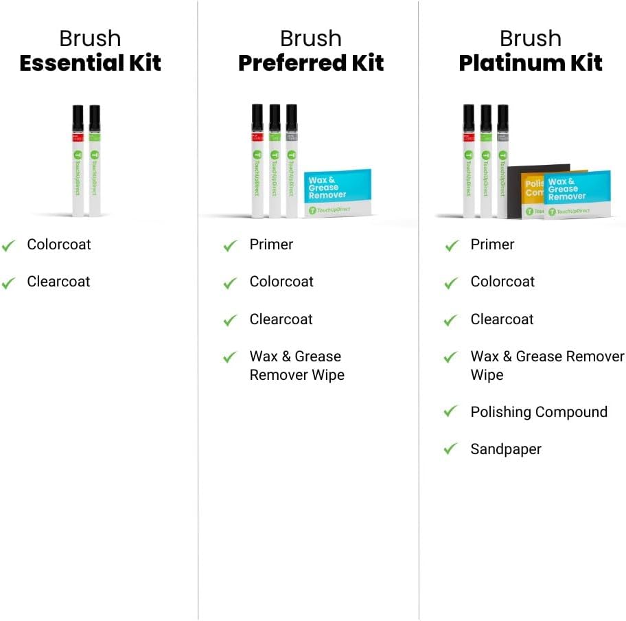 TouchUpDirect 1K6 Ice Edge Compatible with Toyota Exact Match Touch Up Paint Brush - Platinum Kit