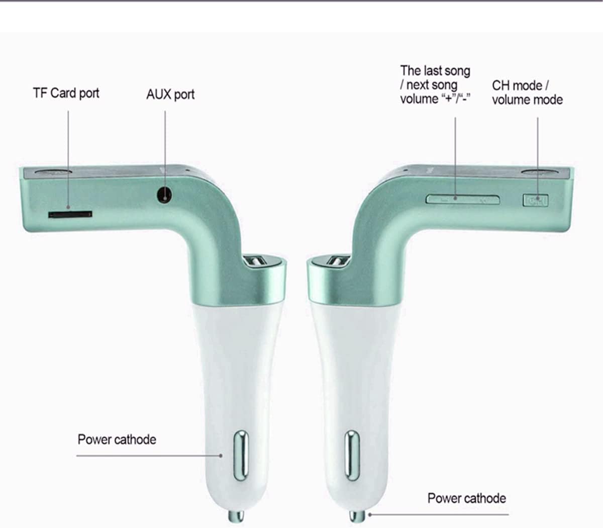 Bluetooth FM Transmitter for car, TIANSHILI Handsfree Bluetooth Receiver Car Kit with Mic/TF Card/USB Drive/AUX Play for iPhone,iPad and Other Android Phones-Silver