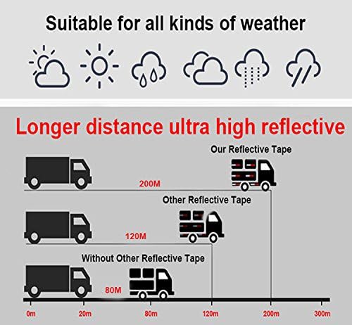 Waterproof Reflective Safety Tape Roll 2"X150' Feet Long Yellow Black DOT C2 Auto Truck Safety Reflector Strips Self-adhesive Conspicuous Safety Hazard Caution Warning Sticker for Vehicle Car TrailerW