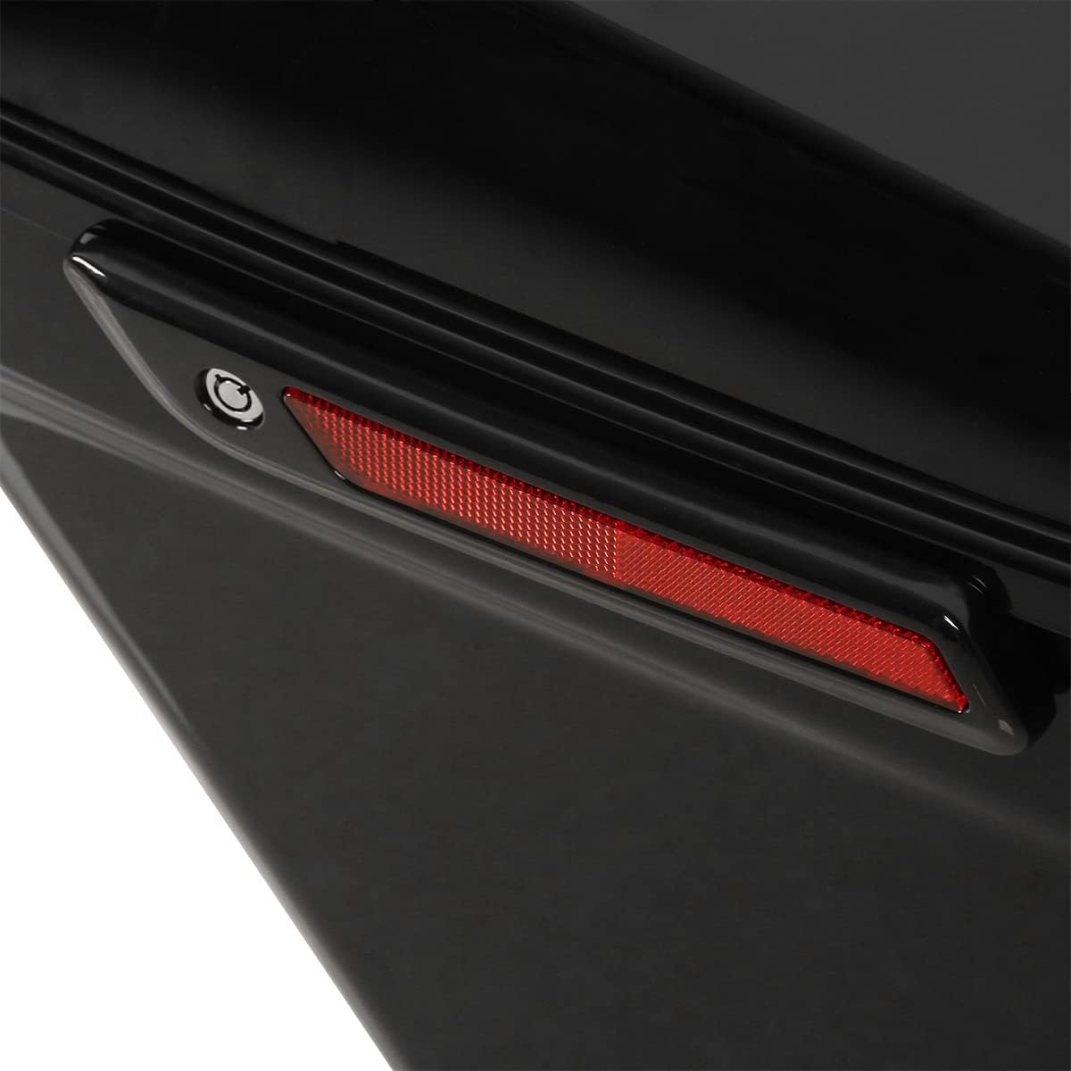 XFMT Motorcycle Vivid Black 5" Stretched Saddlebags Extended Hard Saddle Bags W/Black Latches For Harley Touring Road King Street Glide Road Glide Electra Glide Ultra Classic 2014-2023