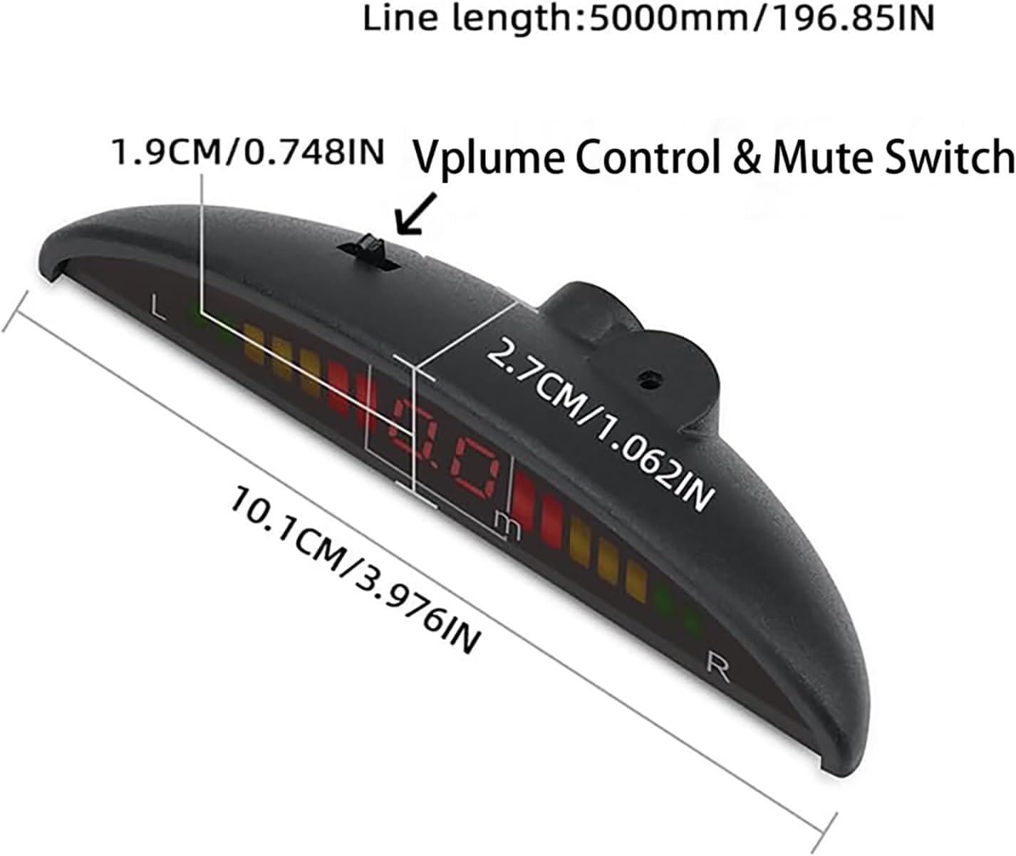 Pickup Truck Backup Radar System - Four 5.95m Sensors for Rear Installation, Compatible with Front Bumper Mounting - Enhance Safety & Visibility(White)
