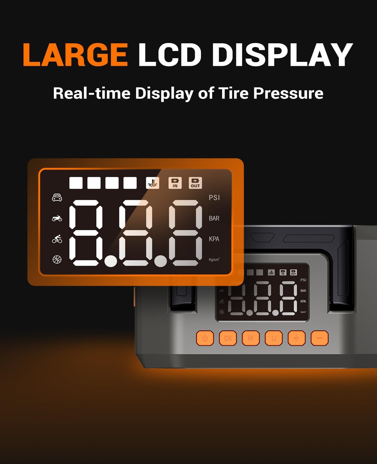 Jump Starter with Air Compressor, 4000A Peak Car Battery Jumper for 9L Gas, 8L Diesel - Portable 12V Battery Charger Booster with 150 PSI Tire Inflator, Jump Box Car Battery Jumper Starter Portable