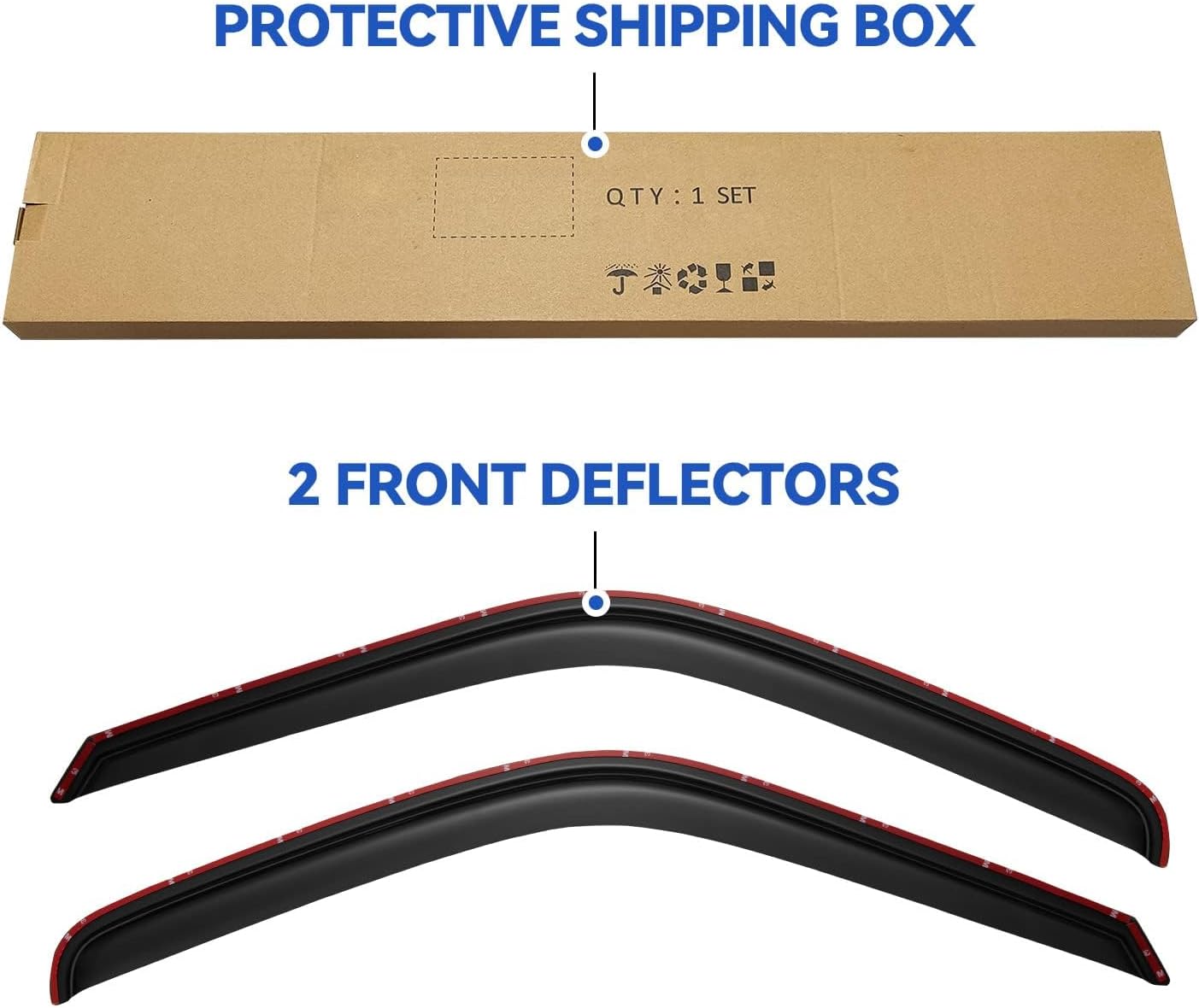 in-Channel Window Visors Rain Guards for 1994-2001 Dodge Ram 1500, Window Wind Deflectors Vent Shades for 94-02 Ram 2500 3500