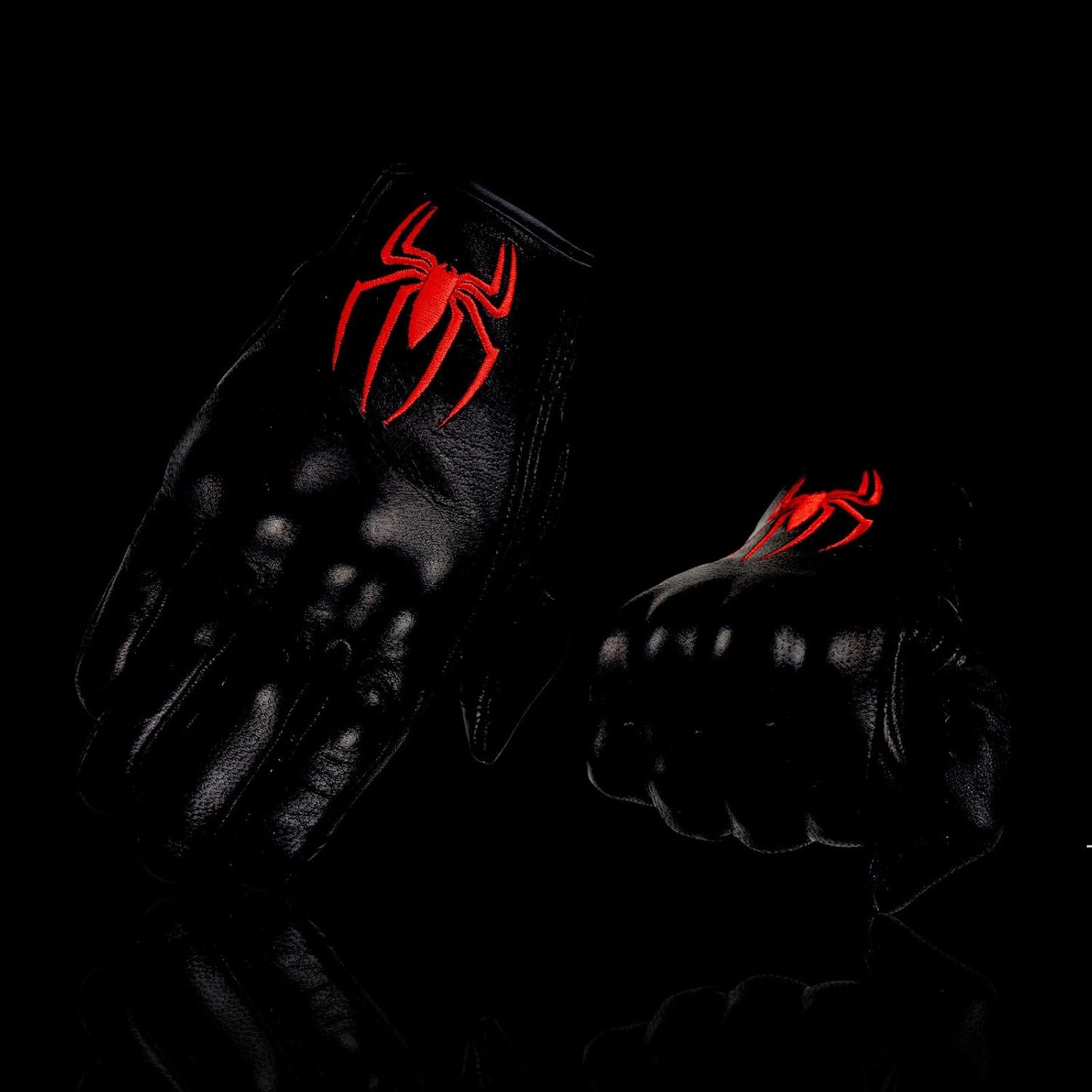 Goatskin Leather Motorcycle Motorbike Powersports Racing Gloves Reflective Skull Touchscreen for Men and Women Model