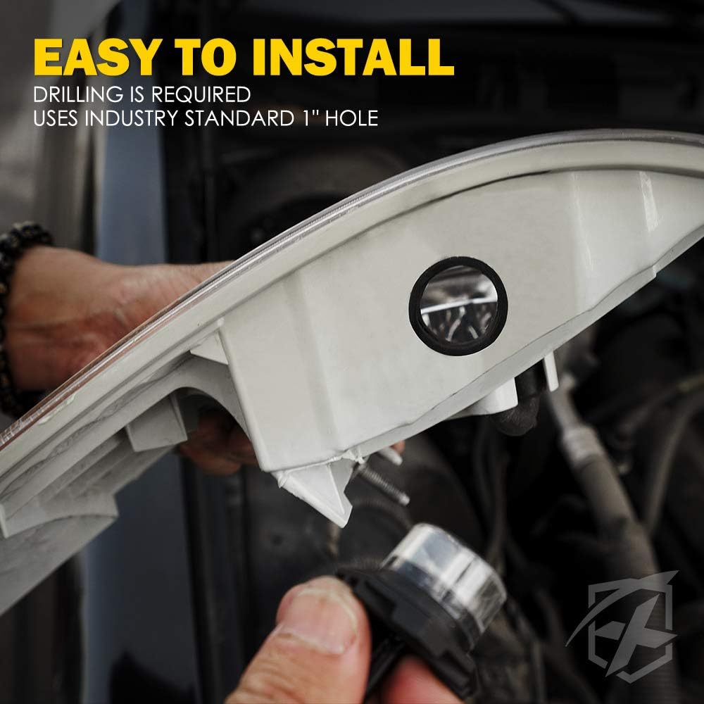 Xprite Amber LED Hideaway Strobe Lights Kit 20 Flashing Patterns w/Control Panel Headlights Taillights Fog Light Mounting, for Roadside Emergency Vehicles Trucks SUV Vans Cars UTV ATV 8 PCs