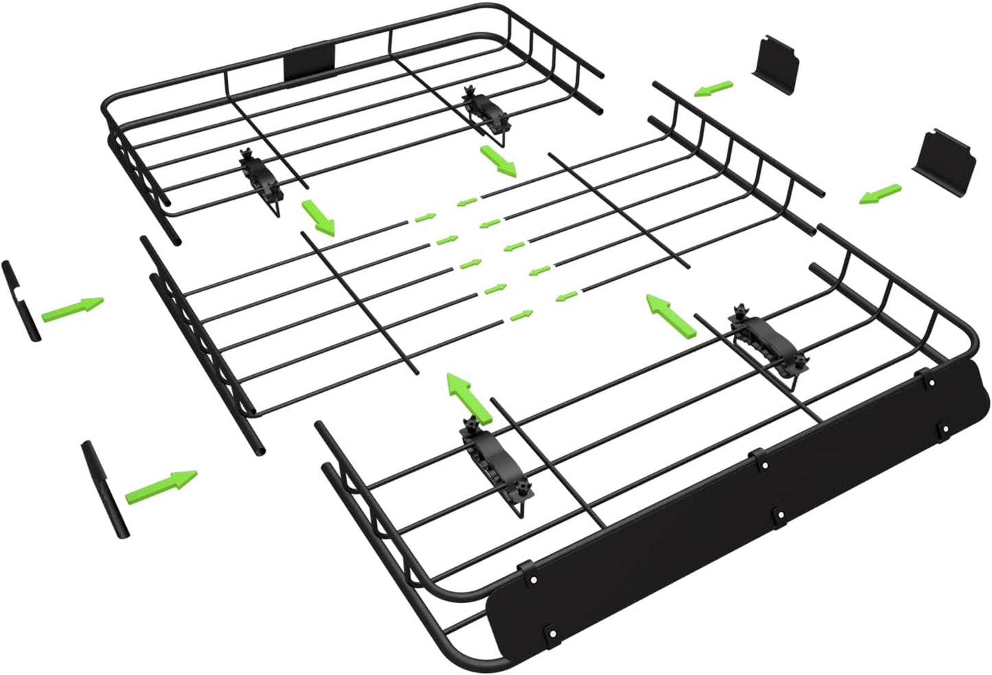 WEIZE 54" x 34" x 6" 200lb Heavy Duty Roof Rack Carrier Basket with Waterproof Bag, Cargo Net and Ratchet Straps, Universal Car Top Luggage Holder for SUV, Truck