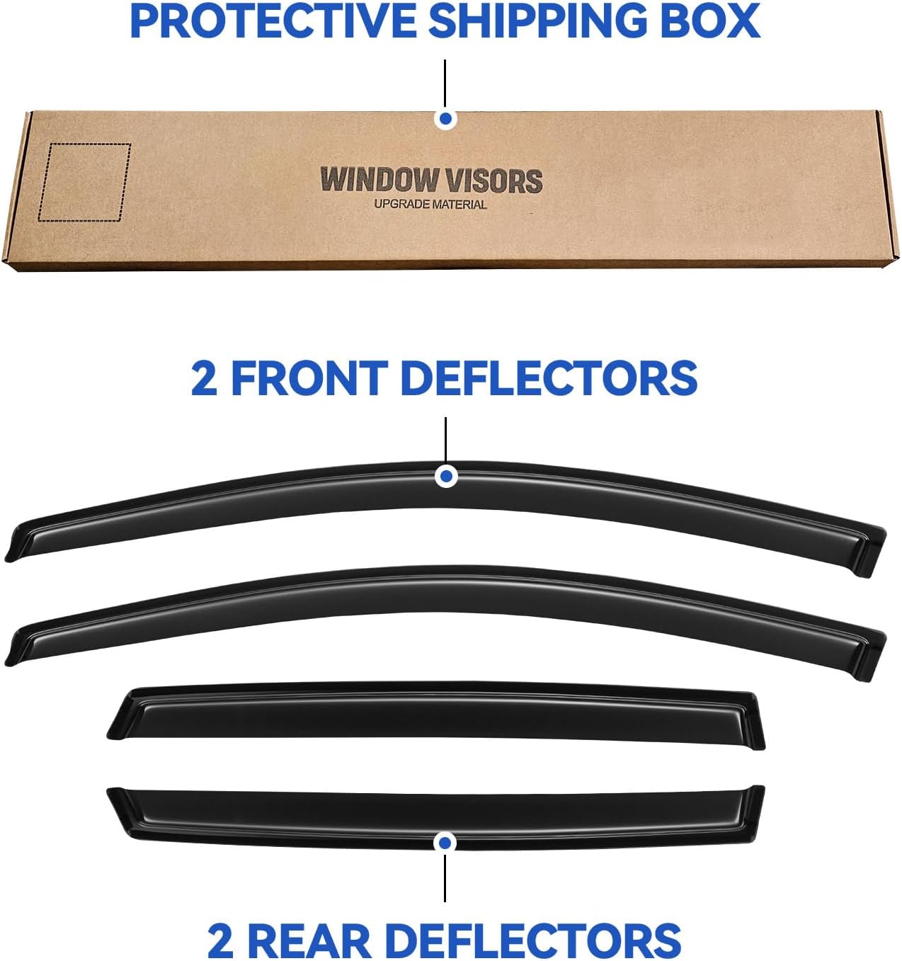 Window Visors Rain Guards for 2007 2008 2009 2010 2011 Honda CRV, Out-Channel Window Vent Wind Deflectors Visors Shades for 07-11 CR-V SUV