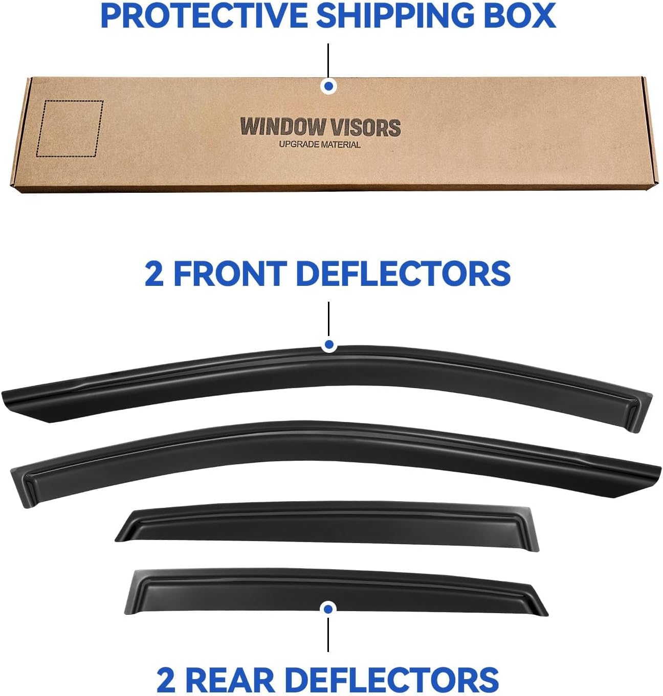 Window Visors Rain Guards for 2018-2023 Hyundai Kona, Out-Channel Window Vent Wind Deflectors Visors Shades for 18-23 Kona