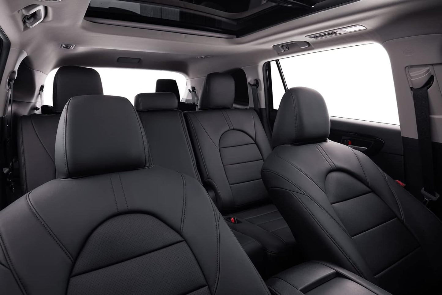 coverdream Custom Seat Covers Compatible with Select Toyota Camry Hybrid XLE,Hybrid XSE 2018 2019 2020 2021 2022 2023 Models - Leatherette (Black,Full Set)