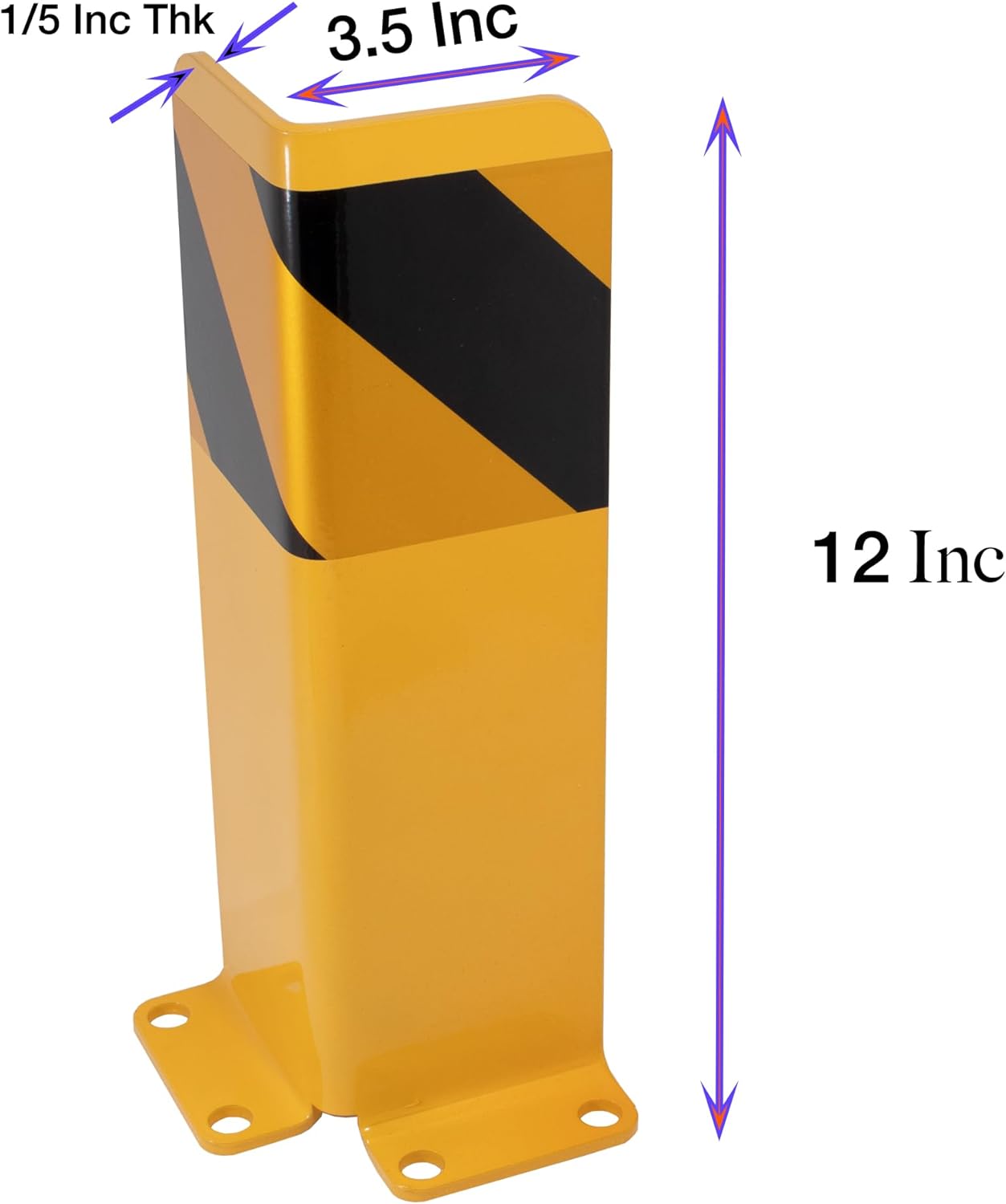 Heavy Duty Pallet Rack Post Protectors – 4-Pack Steel Column Guards with Anchor Bolts, Floor-Mounted Rack Protection for Warehouse & Industrial Safety