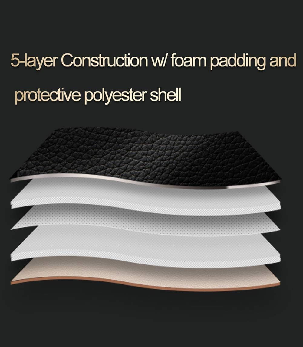 EKR Custom Fit Tacoma Front Car Seat Covers for Select Toyota Tacoma 2016 2017 2018 2019 2020 2021 2022 2023 Double Cab/Access Cab - Front Row Only, Leather (Black with Blue Trim)