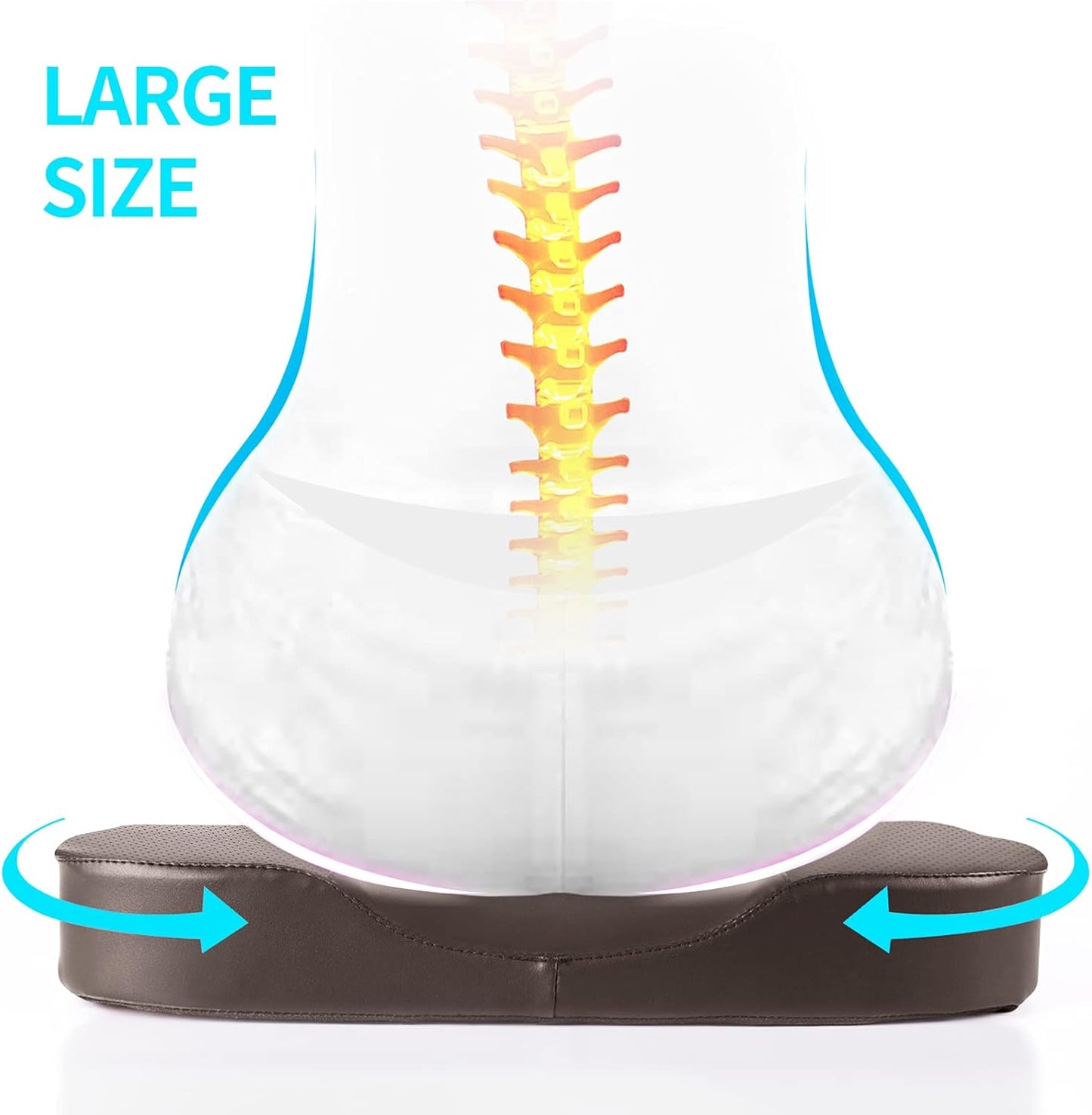 Car Seat Cushion - Comfort Memory Foam Seat Cushion for Car Seat Driver, Tailbone (Coccyx) Pain Relief Pad, Car Seat Cushions for Driving, Office Chair Cushion (Brown)