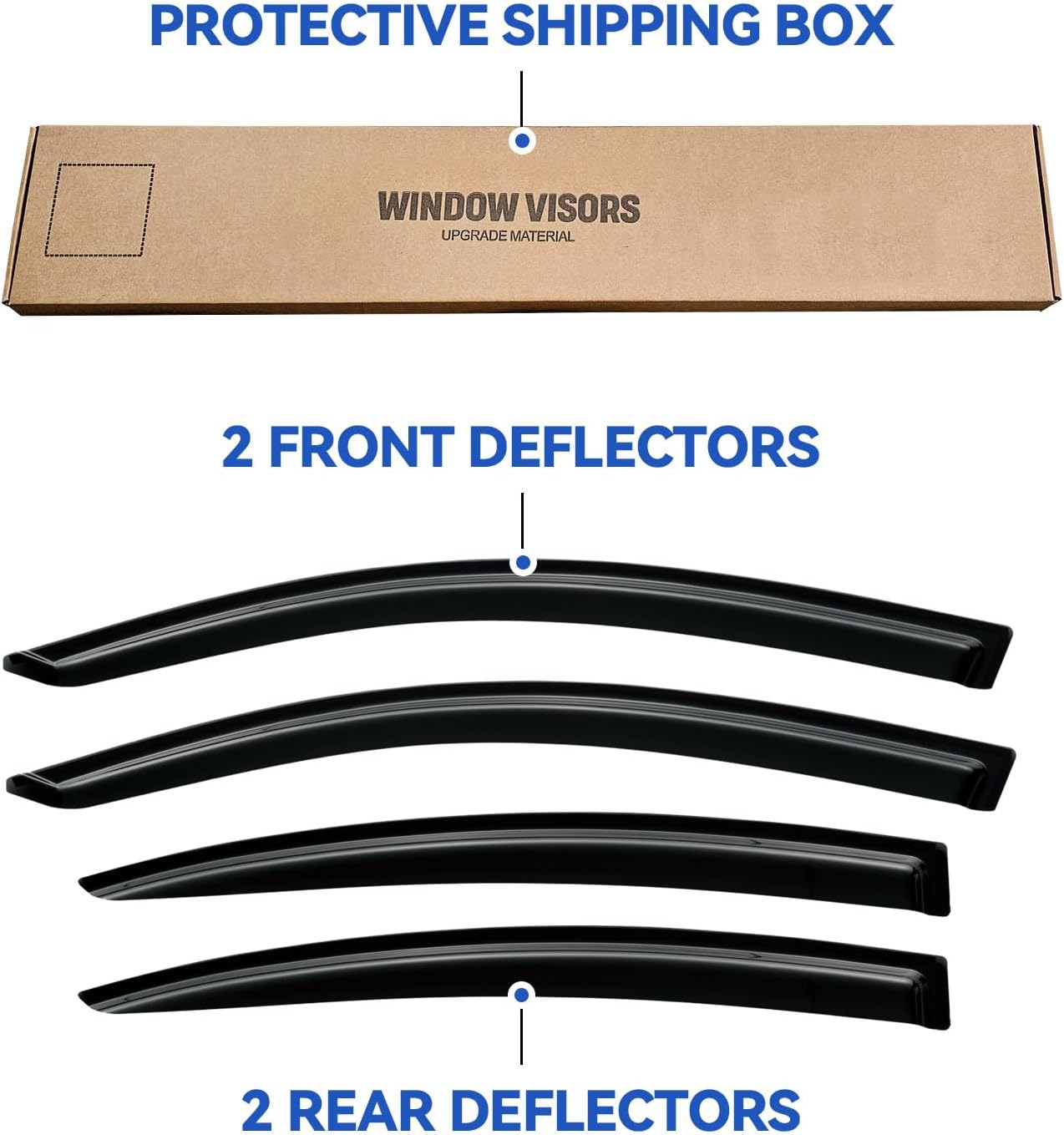 Window Visors Rain Guards Shield for 2004-2009 Mazda 3 Sedan, Out-Channel Window Vent Wind Deflectors Visors Shades for 04-09 Mazda 3 (Not for Mazda 3 Hatchback)