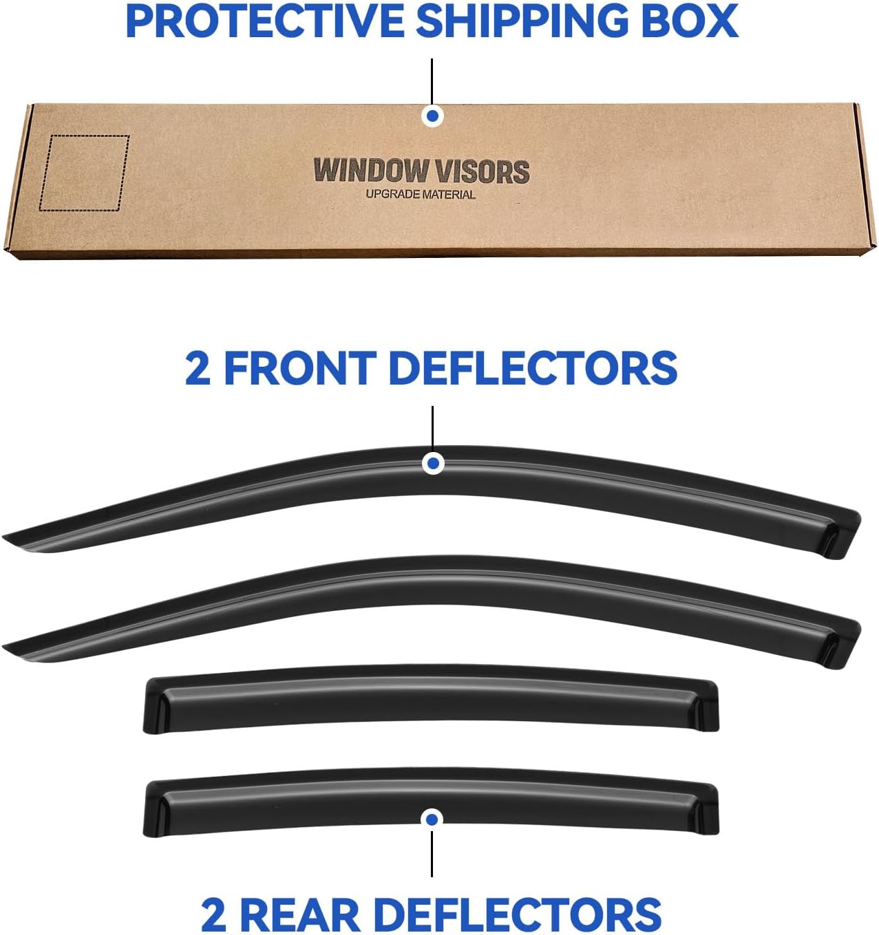 Window Visors Rain Guards for 2011 2012 2013 2014 Chrysler 200, Out-Channel Window Vent Wind Deflectors Visors Shades for 2007-2010 Chrysler Sebring