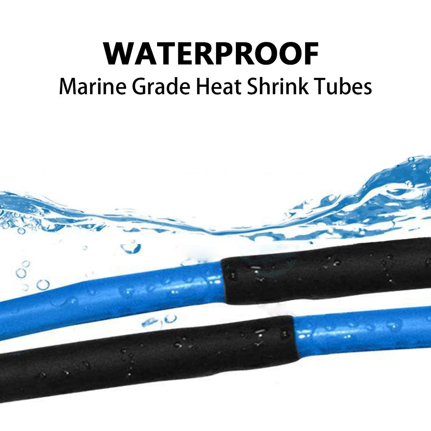 3:1 Ratio Heat Shrink Tubing Roll Adhesive Lined Industrial Marine Grade Dual Wall Heat Shrink Tube Waterproof and Sealed Black (1-1/2 inches(40 mm), 10 Feet)