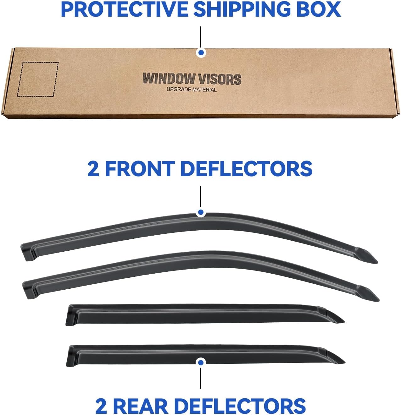 Window Visors Rain Guards Shield for 2001-2007 Toyota Sequoia, Out-Channel Window Vent Wind Deflectors Visors Shades for 01-07 Sequoia