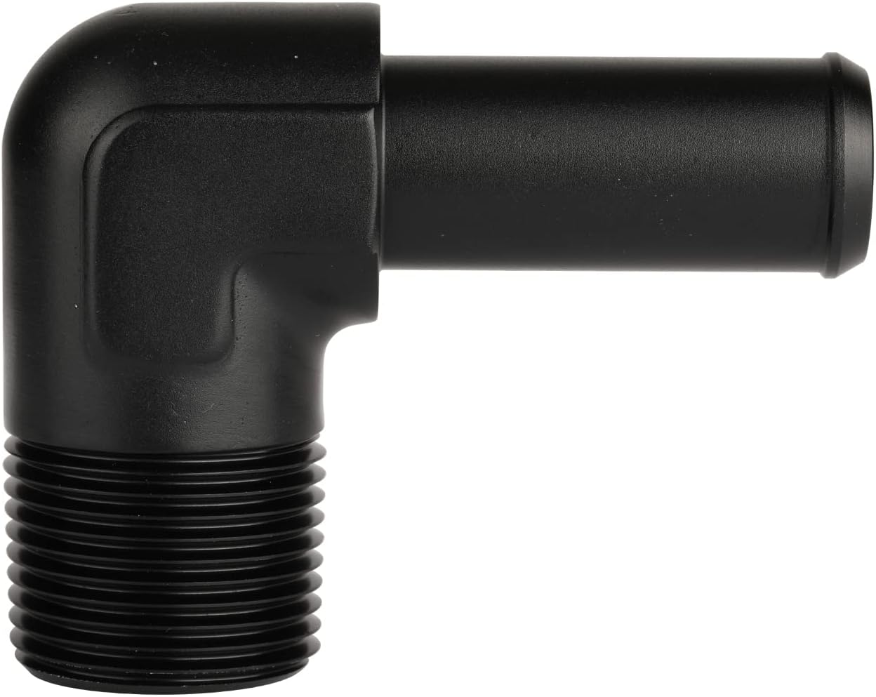 3/4 NPT Male to 3/4" Hose Barb Fitting Adapter 90 Degree Elbow Aluminum Black