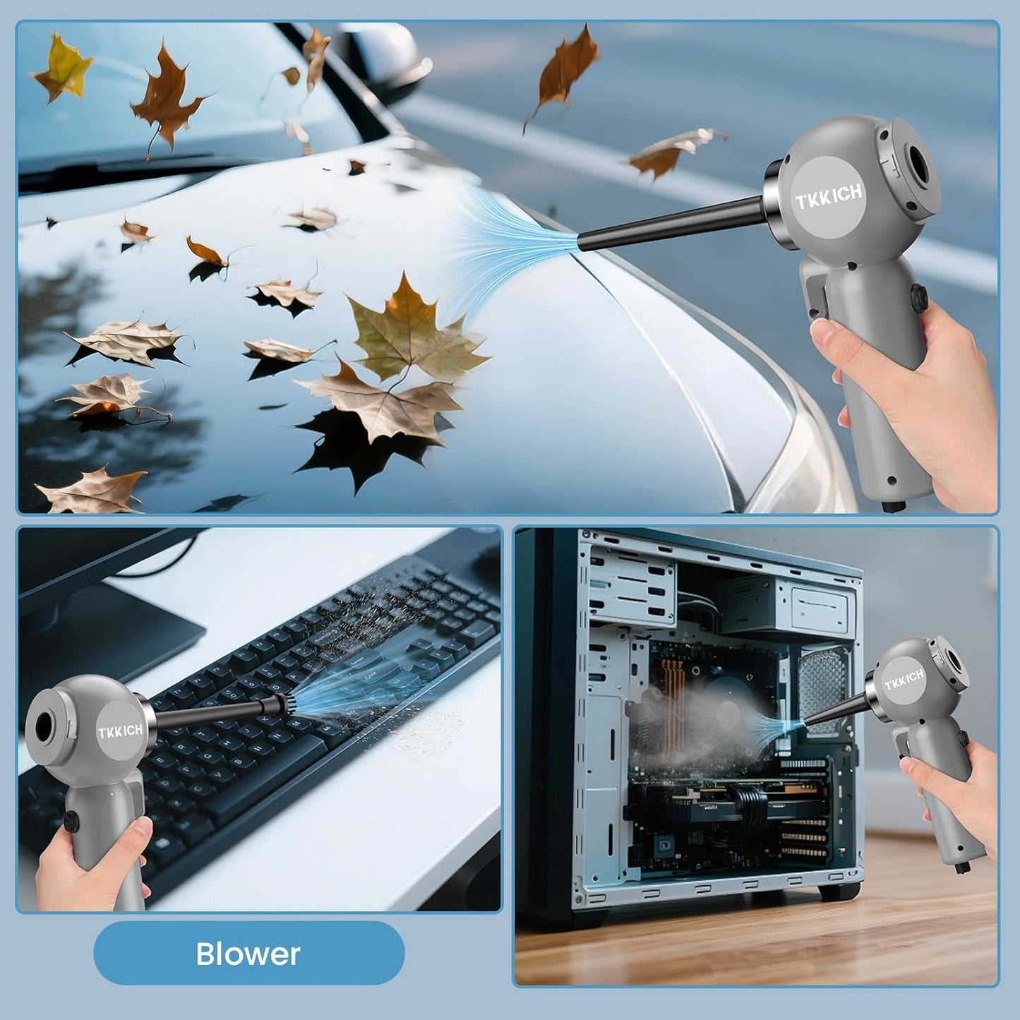 Car Vacuum Portable Cordless,3 Suction Modes,Portable Mini Cordless Cleaner with 18000pa Suction Power,Type-C Charge,7 in 1 mini Handheld Vacuum for Home,Car, Office Desk, Keyboards