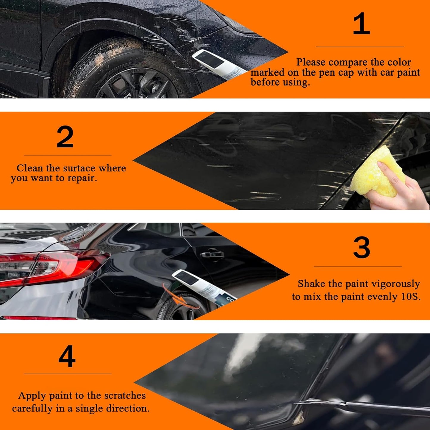 Lunar Silver Metallic(NH-830M) Touch Up Paint Compatible with Honda, Car Paint Pen Scratch Repair Two-In-One Touch Up Paint, Premium Car Scratch Remover for Deep Scratches