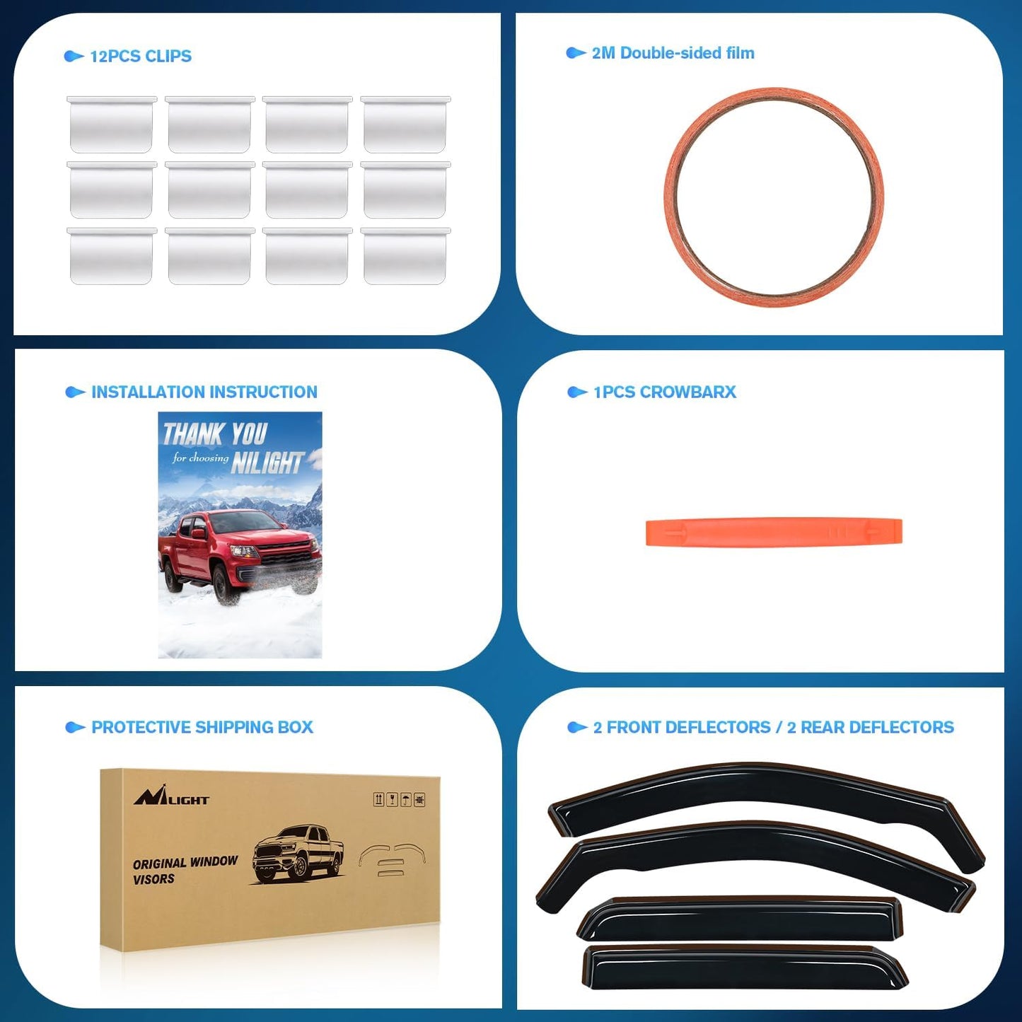 Nilight Window Visor Compatible with Dodge Durango 2011 2012 2013 2014 2015 2016 2017 2018 2019 2020 2021 2022 2023 2024 in Channel Window Deflectors, Rain Guards Acrylic-4pcs