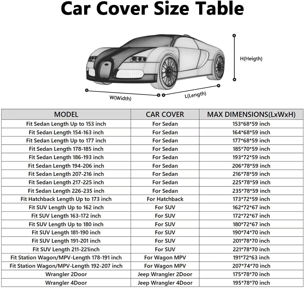 MORNYRAY Waterproof Car Cover All Weather Snowproof UV Protection Windproof Outdoor Full Truck Cover, Universal Fit for (Fit Truck Length 210-230 inch,All Silvery)