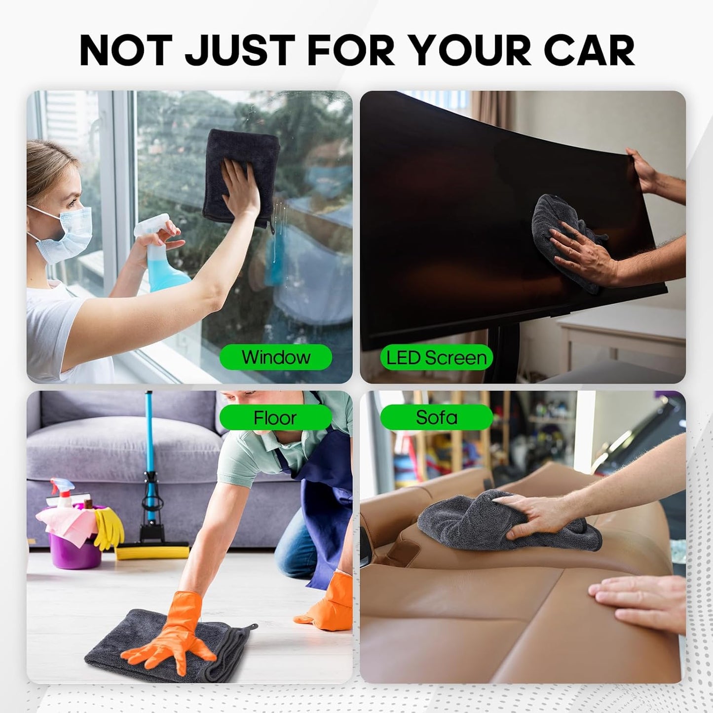 4 Pack Microfiber Towels (36"x 24") Extra Large Ultra Absorbent Drying Towel for Cars and Trucks, Without Streaks, Scratches, or Water Spots