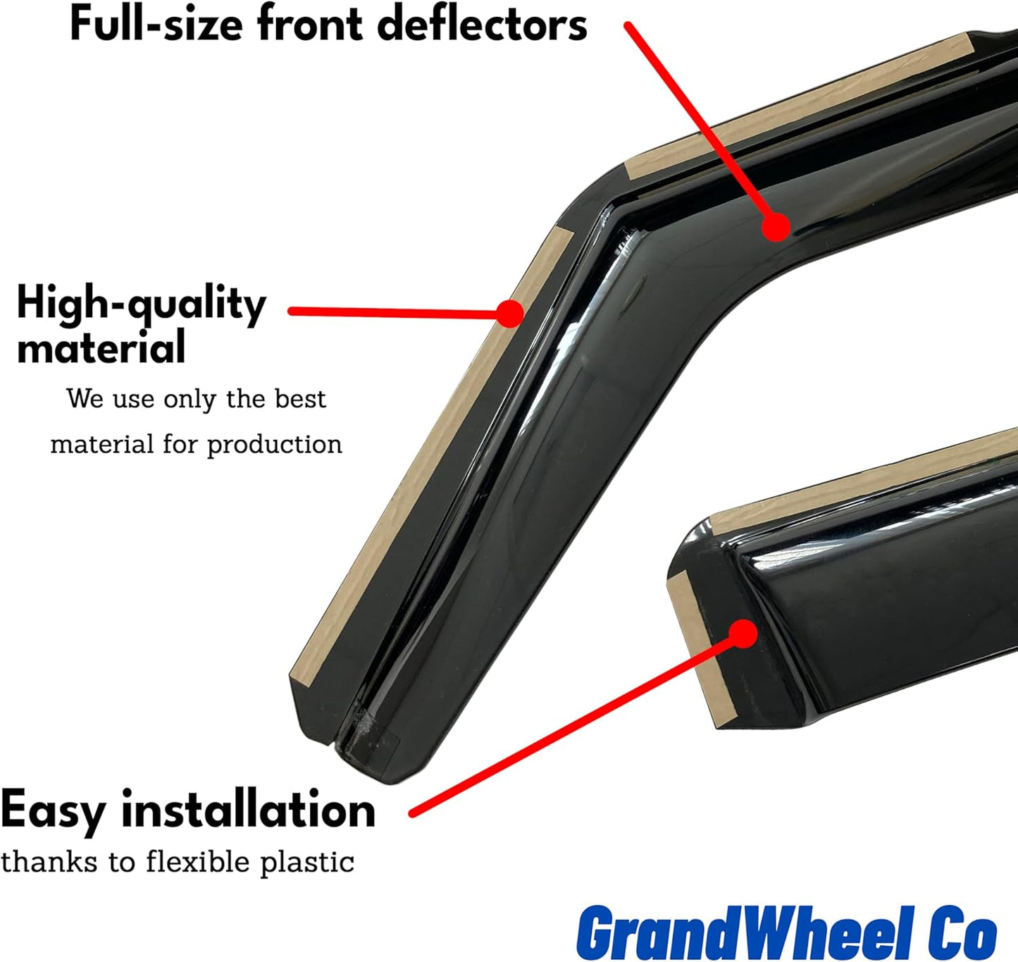 Window Deflectors Smoke Tinted in-Channel Side Window Vent Visor Deflectors Rain Guards Compatible with Escalade 2021-2025 - 4pcs. GW0275