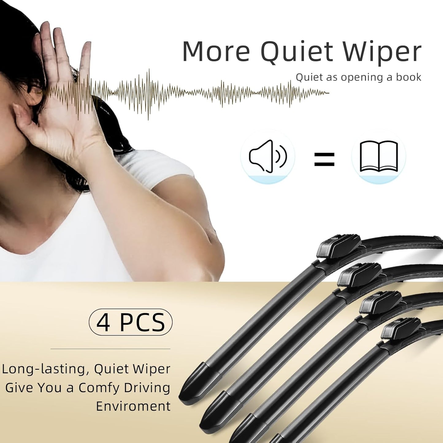 Windshield Wipers, 28" + 16" Wiper Blades, Compatible with Toyota Prius 2022-2016, 2022-2019 AWD-e, 2022-2017 Prime - Double Service Life (Set of 4)