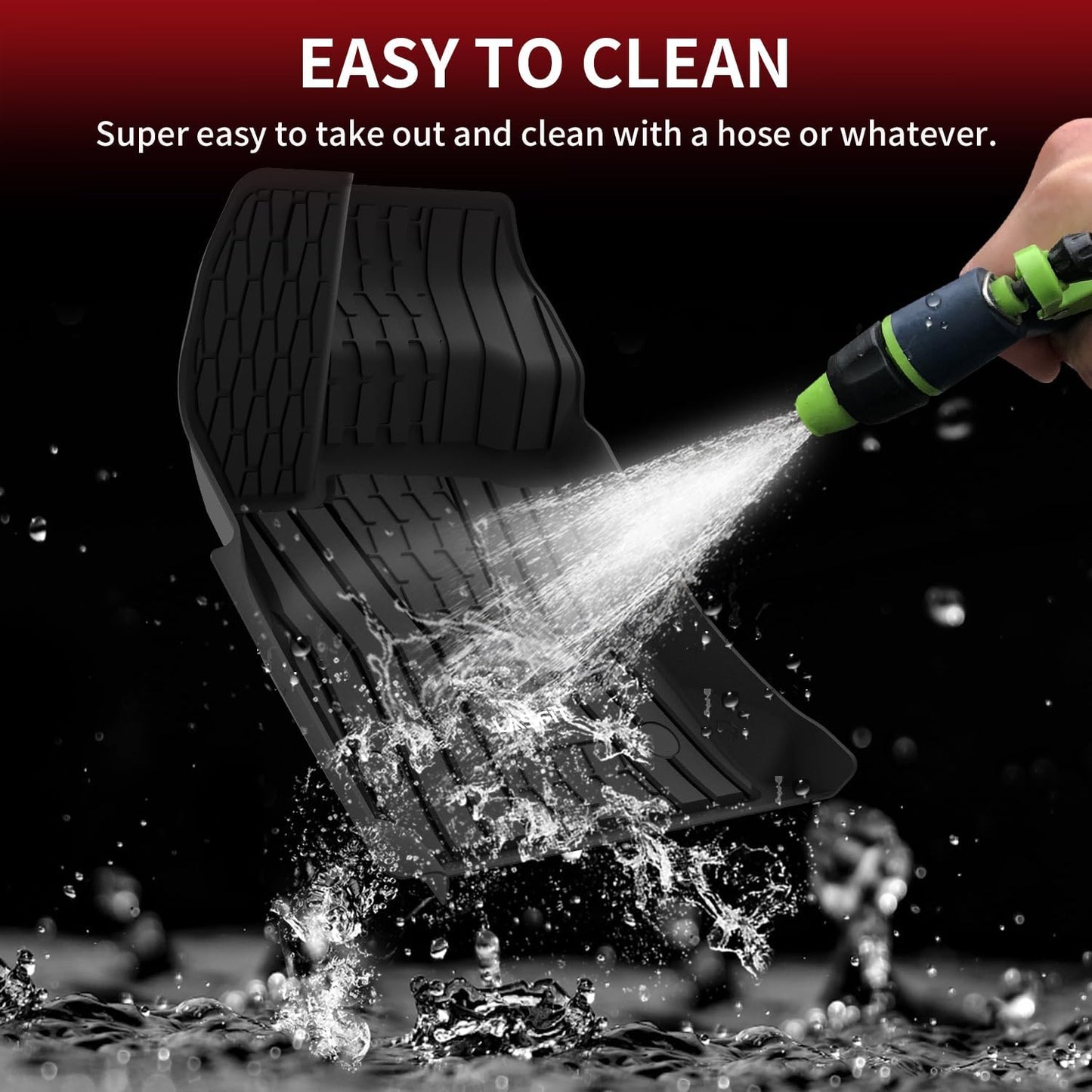 LASFIT Floor Mats Fit for Lincoln Continental 2020 2019 2018 2017, All Weather Floor Liner TPE Custom Fit Car Mats for Lincoln Continental 1st & 2nd Row Rubber Mats, Black,Tasteless