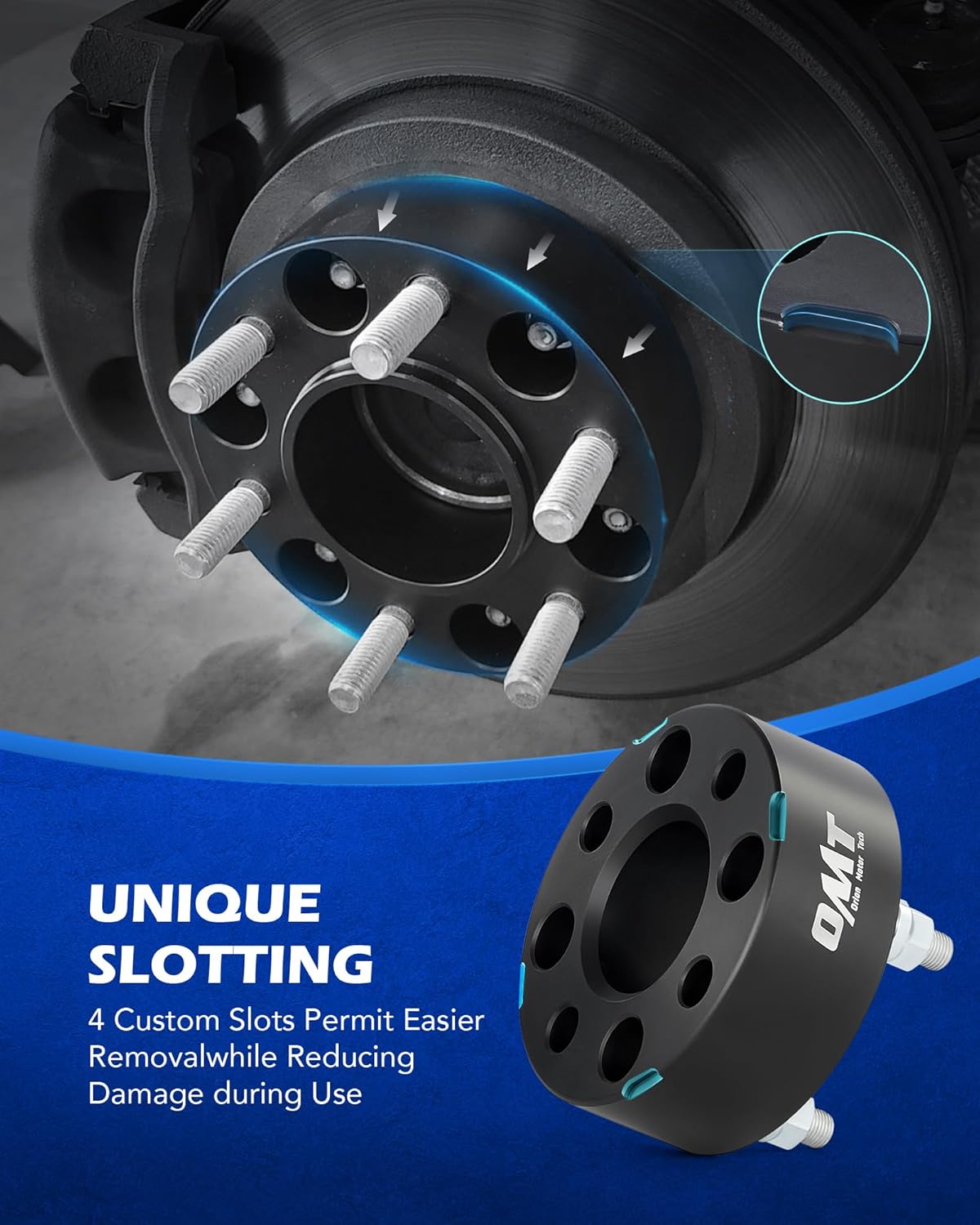 Orion Motor Tech 4x4 Wheel Spacers, Golf Cart Wheel Spacers Compatible with EZGO EZ GO Golf Cart Club Car ATV, 2" Wheel Spacers with 1/2"-20 Studs, Set of 4