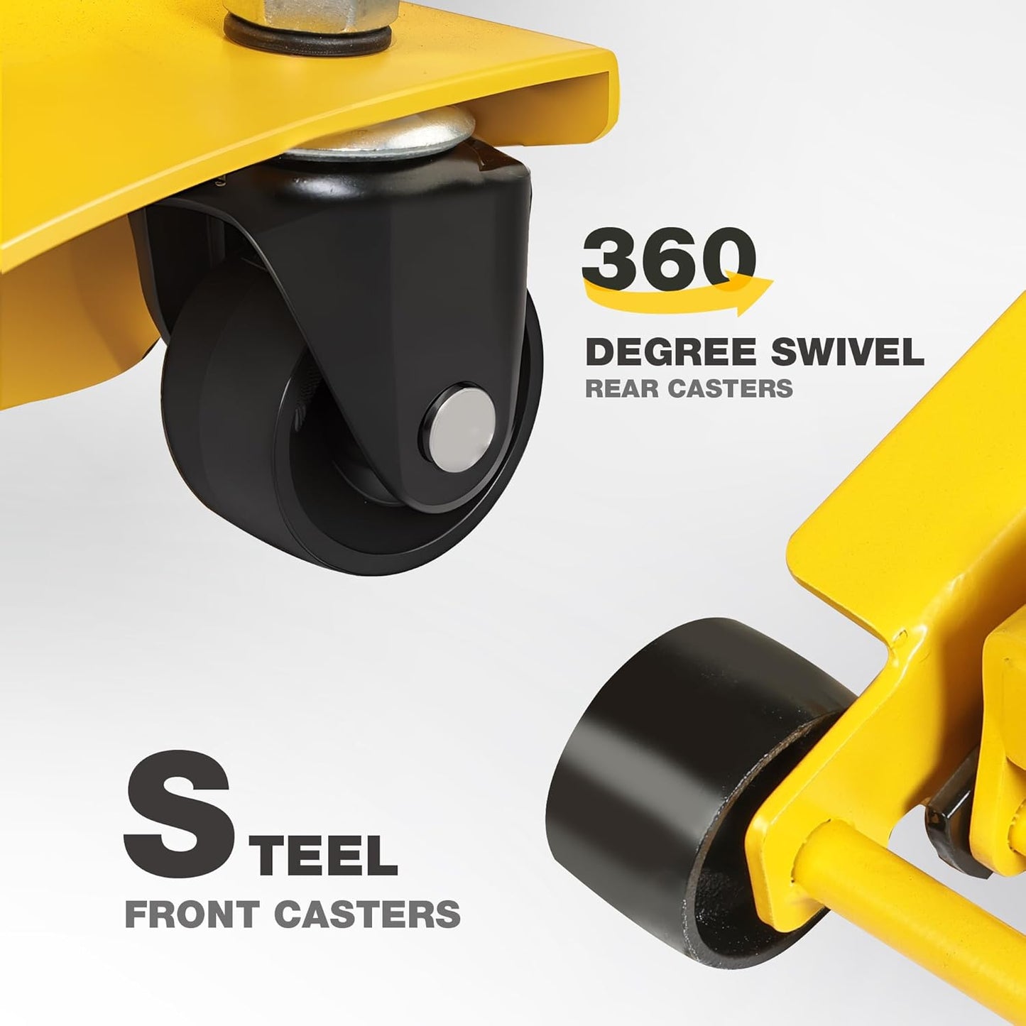 YELLOW JACKET Low Profile Floor Jack with Dual Pumps Quickly Lift Hydraulic Car Jack with Pad, 4 Ton (8,800 lb) Capacity