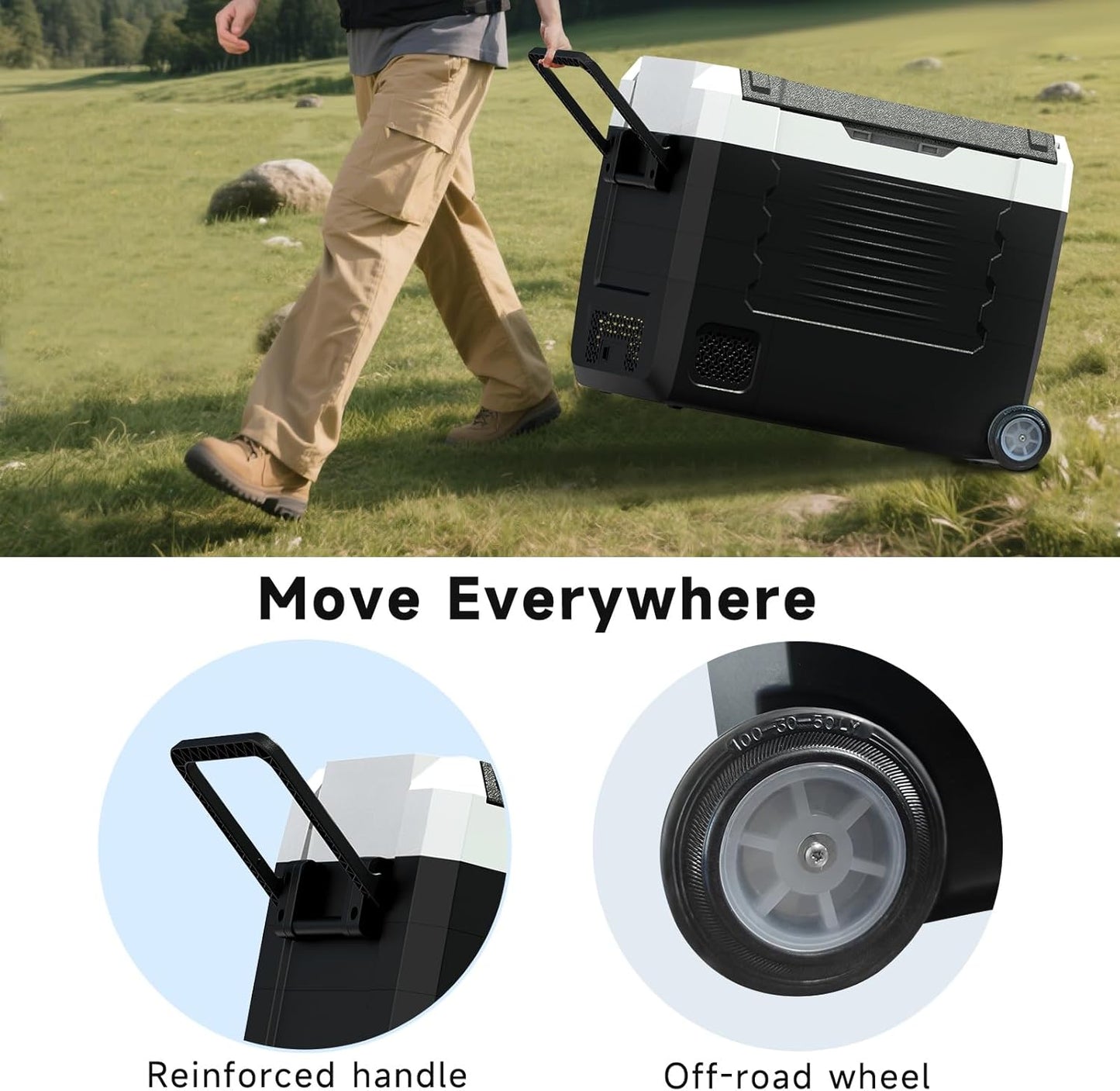 SubSun 12 Volt Car Refrigerator, 37QT Portable Fridge Freezer(-4℉~68℉), Compressor Cooler 12/24V DC and 110~240 AC for Truck Van RV Camper SUV Travel Camping Road Trips