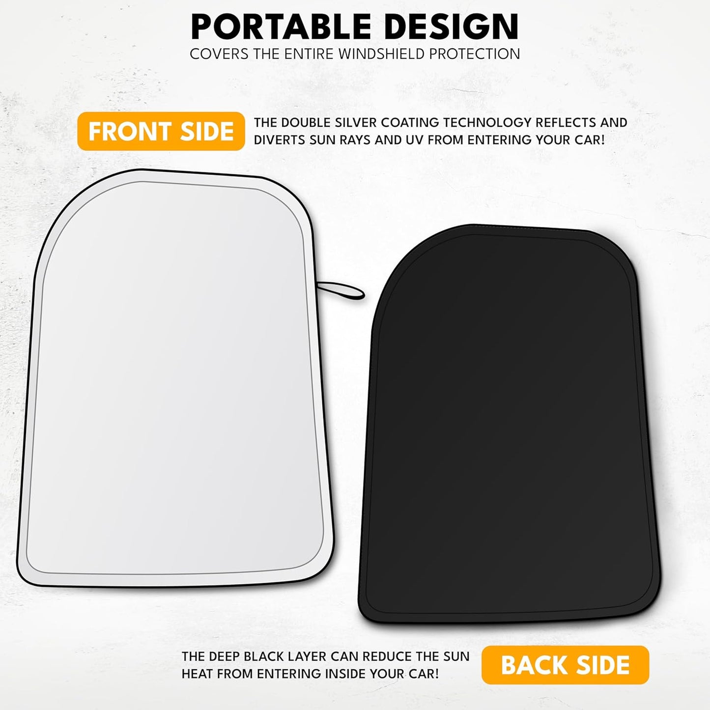 EcoNour Tesla Windshield Sun Shade | Foldable Front Windshield Shade for Sun, Heat and UV Rays | Car Front Window Sunshade | Sun Protection Shade Fit for Tesla Model-3 & Model-Y