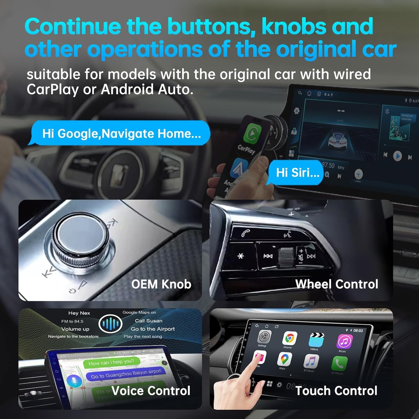 CarPlay Smart Box,Wireless CarPlay Adapter, converts Factory Wired to Wireless CarPlay dongle, Plug and Play