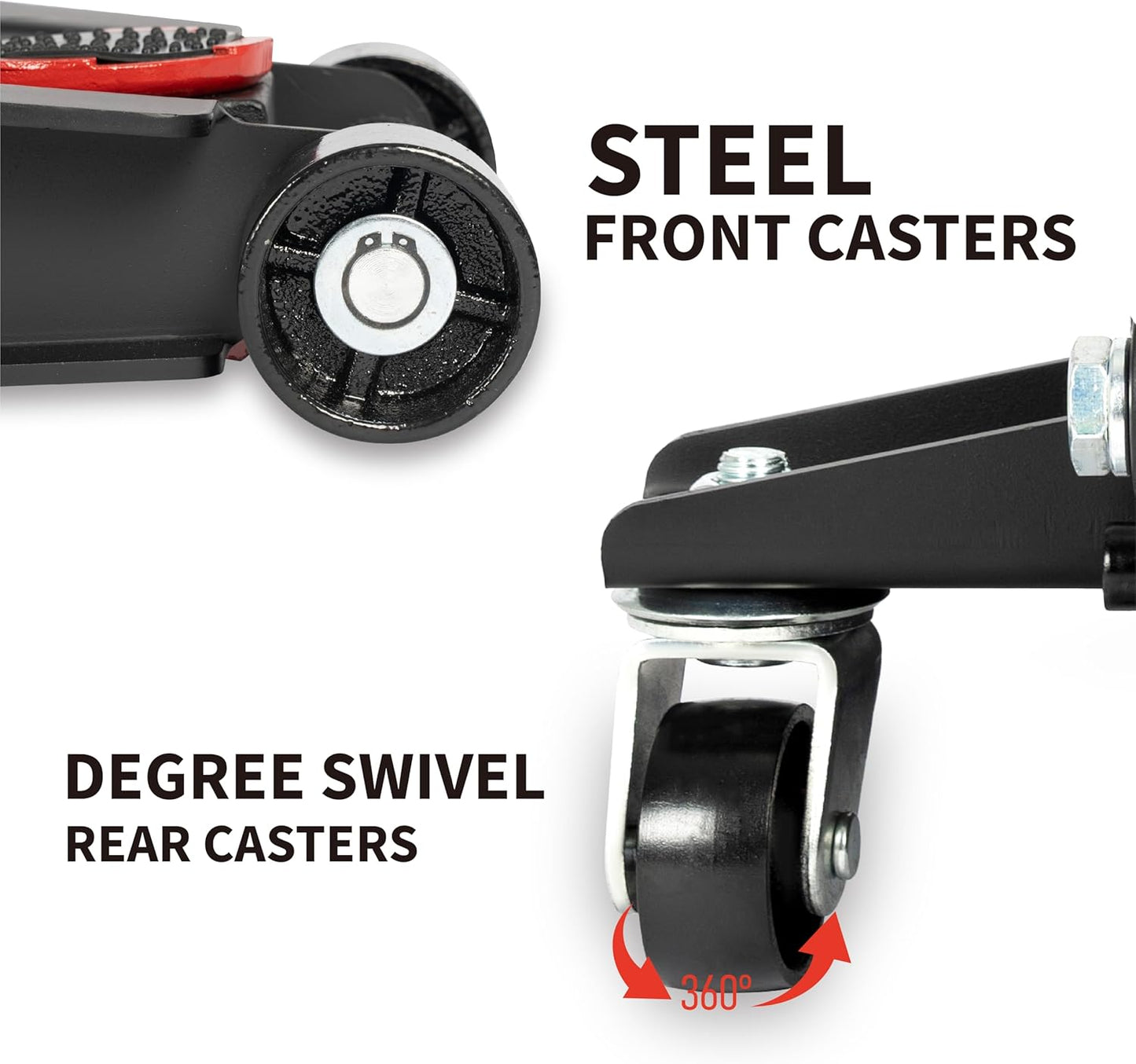 5-Ton (11000lbs) Low Profile Hydraulic Super Heavy-Duty Steel Floor Jack with Dual Pistons Quick Lift Pump, Home and Workshop Car Maintenance for Various Vehicles (Red, 5 Ton Low Profile)