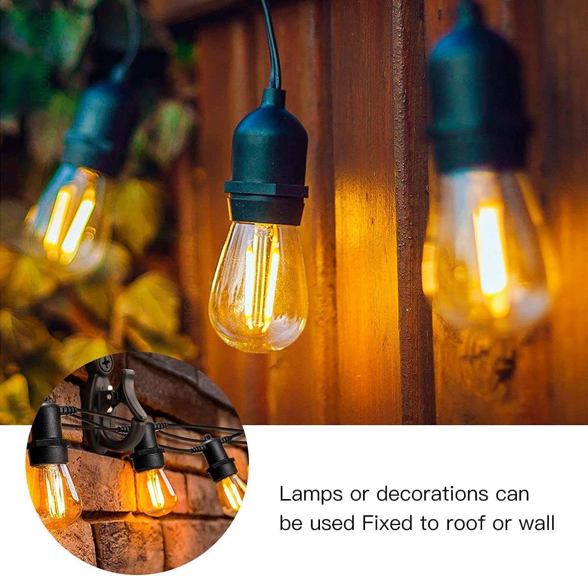 Light Hanger Hooks,String Light Hooks,Screw-in Hooks for Hanging String Lights and Wire,Plants,Wind Chimes,Plastic,Black,20 Pack