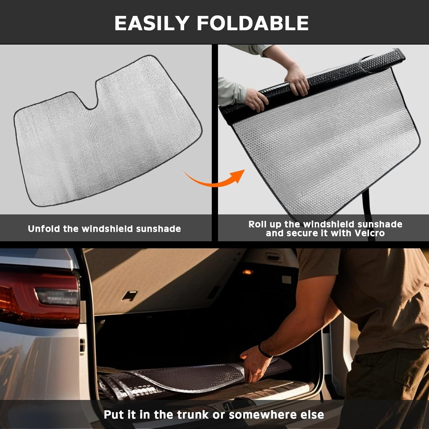 Windshield Sun Shade for Chevrolet Chevy Suburban 2021-2024 - 5-Layer Bubble Foldable Front Window Shade Sun Visor Accessories - Blocks Heat & UV Rays