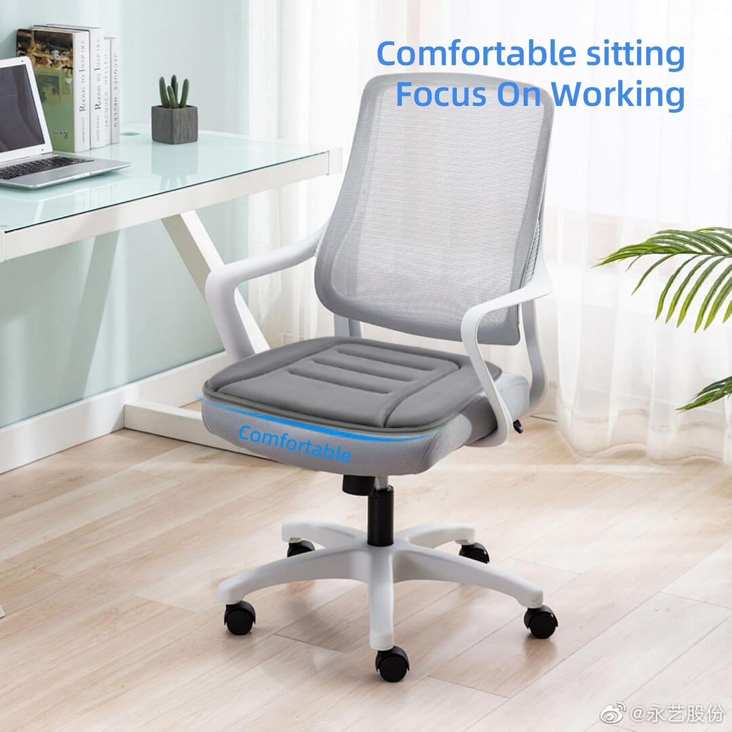 KAYI Car Seat Cushion, Memory Foam Car Seat Cushion, Anti Slip Rubber Bottom Car Seat Cushions for Driving, Suitable for Car and Office Chairs (2 Pack, Grey)