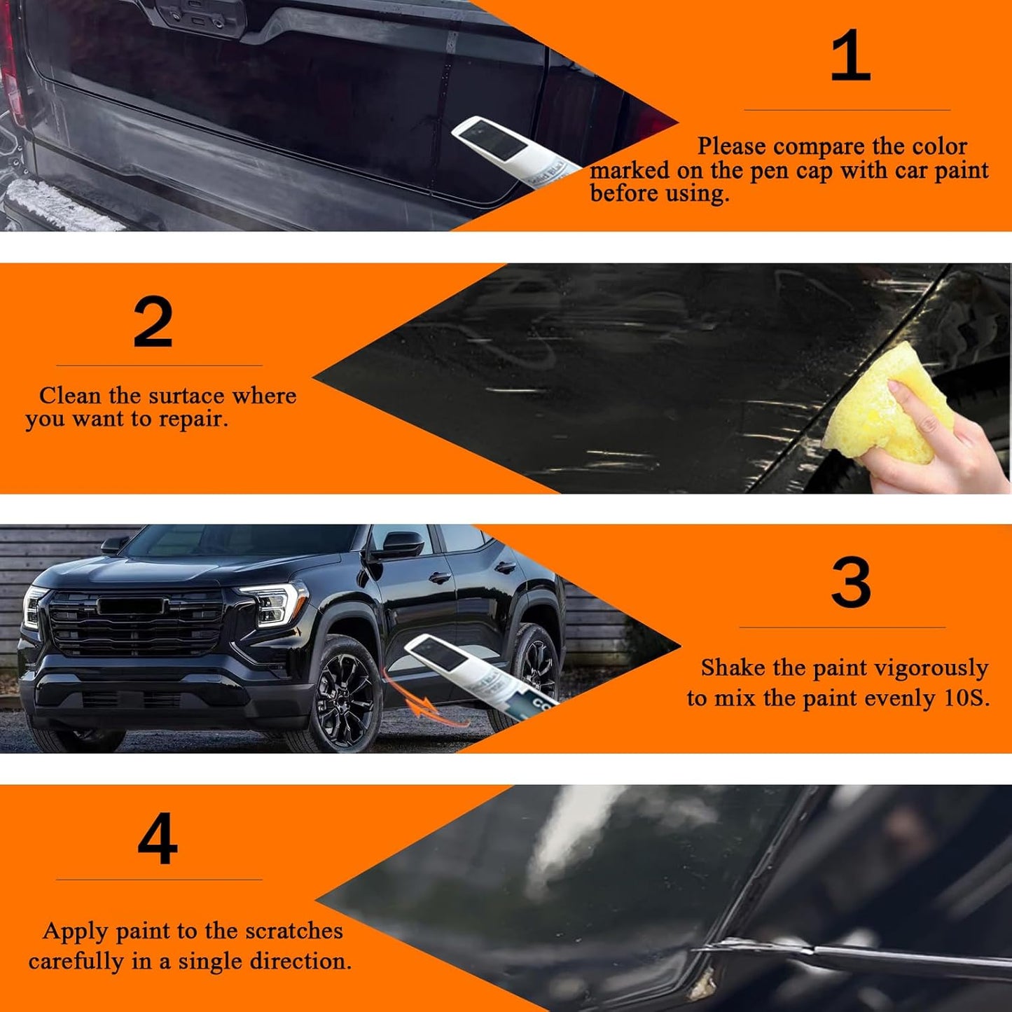 Sterling Metallic(GXD/WA130H) Touch Up Paint for GMC, Car Paint Pen Scratch Repair Two-In-One Touch Up Paint, Premium Car Scratch Remover for Deep Scratches