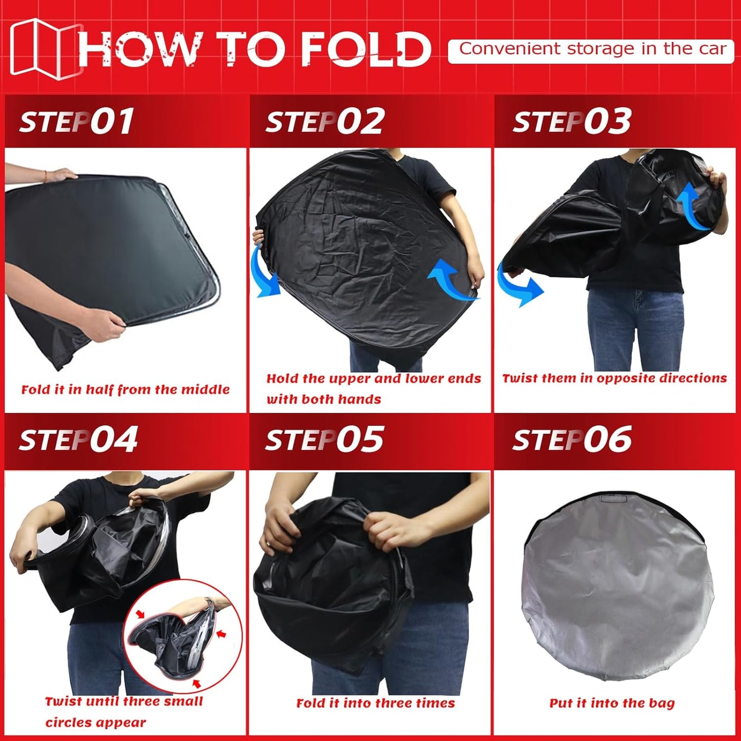 KAYZT Windshield Sun Shade for 2012-2018 Ford Focus S, RS, ST, SE, SEL, Titanium, Electric Sedan Hatchback Foldable Sunshade Front Window Custom Fit Car Accessories