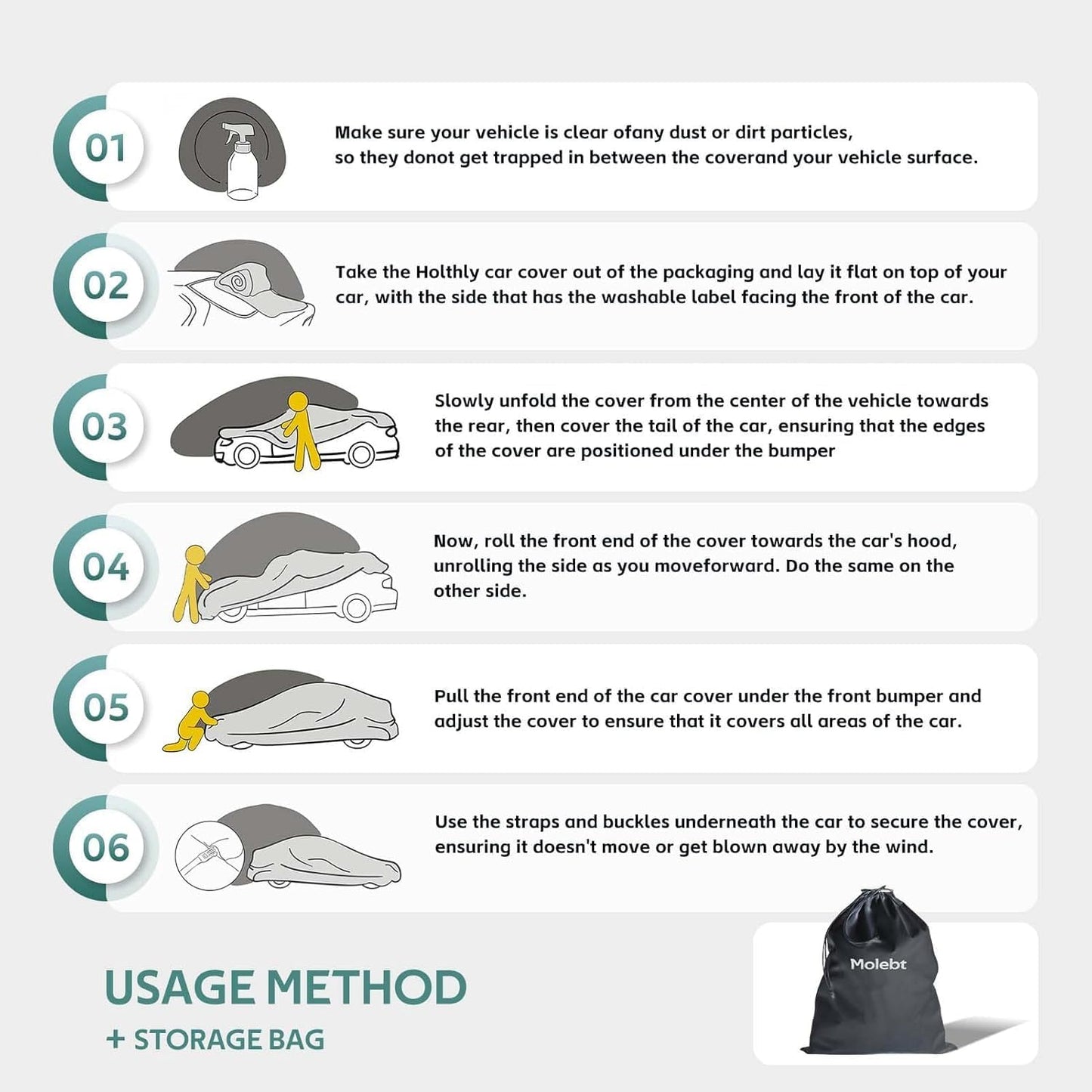 SUV Car Cover Custom Fit for Subaru Crosstrek(2012-2025), Waterproof All Weather for Automobiles, Outdoor Full Cover with Windproof Clip Straps.