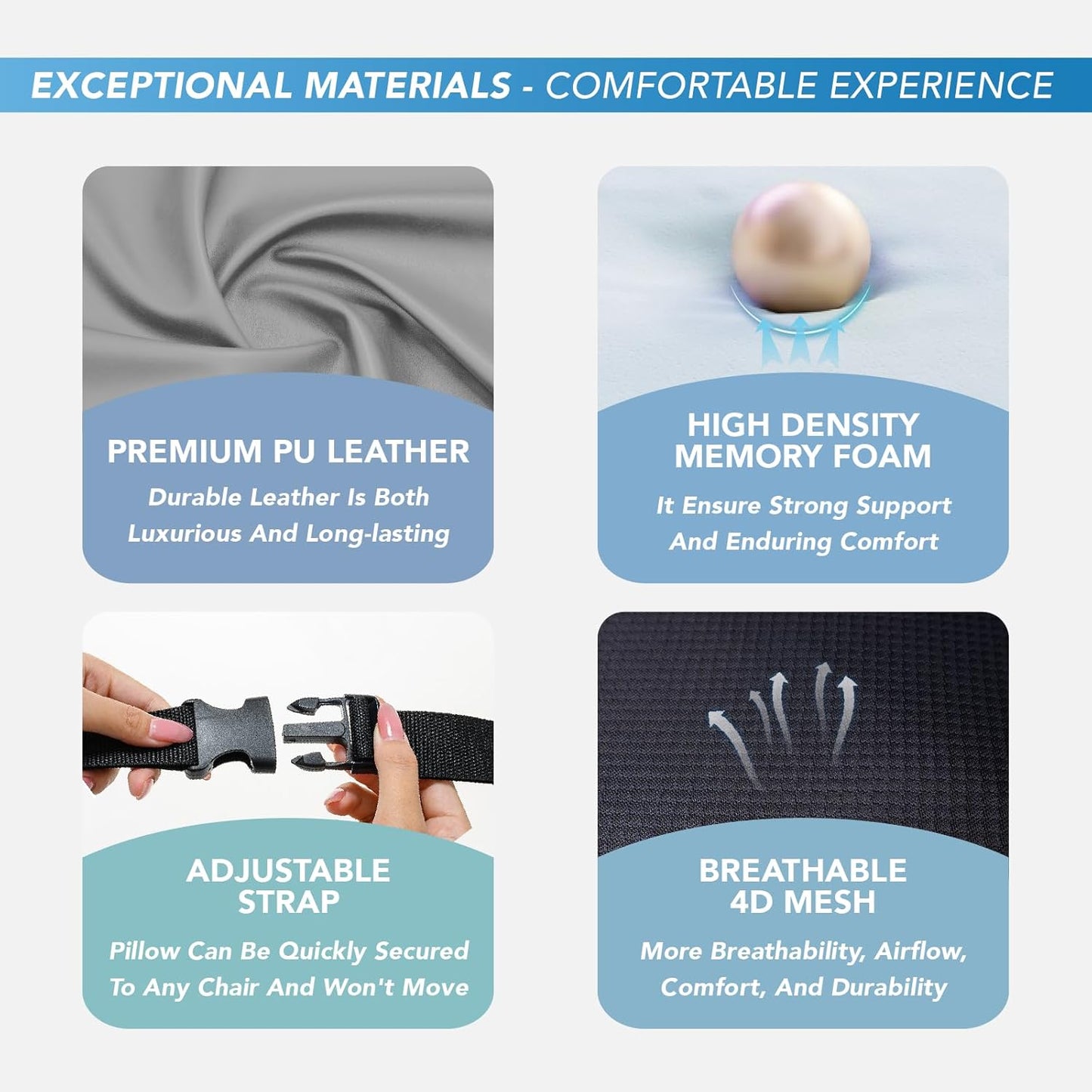 Lumbar Support Pillow for Car, Memory Foam Lumbar Pillow for Lower Back Pain Relief - Back Cushion for Driving, Chair Support for Car-Office Chair, Wheelchair - Dark Grey