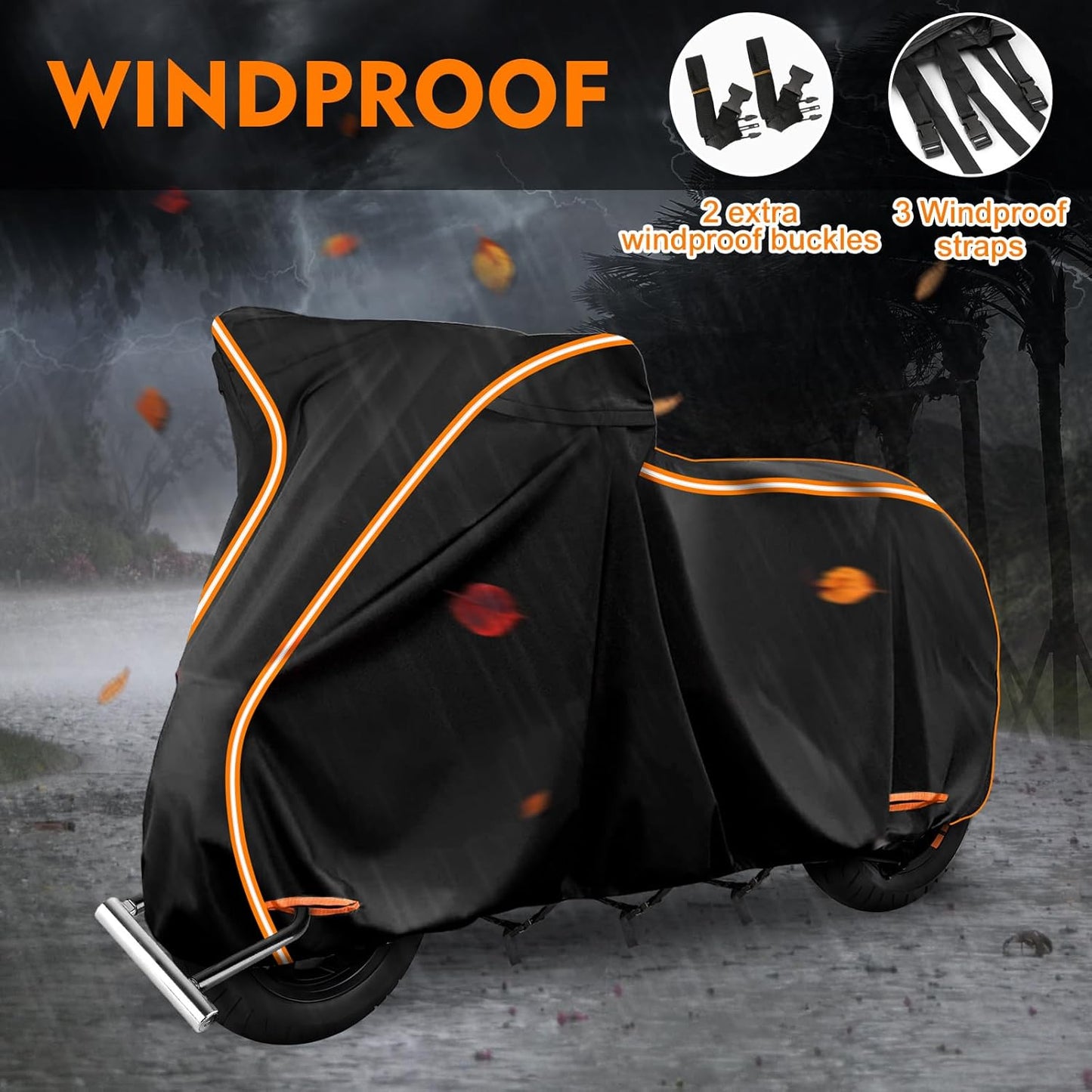 Waterproof Motorcycle Cover for Vespa GTV,Vespa GTS (300cc HPE, Super 300cc HPE, Super Sport 300cc HPE, Super TECH 300cc HPE), Outdoor 420D Bike Cover Windproof Heavy Duty Waterproof Protection