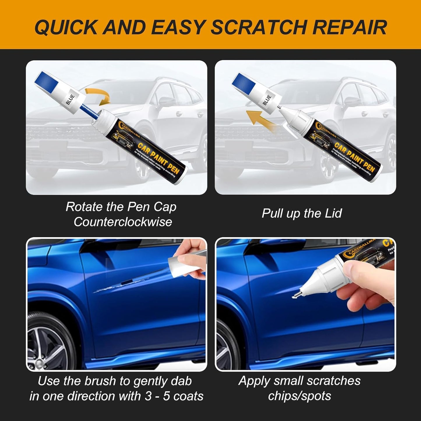 A5G Amazon Gray Car Touch Up Paint for Hyundai, Color Accurate Car Paint Scratch Repair Pen Kit Quick & Easy Fix Vehicle Chips and Automotive Nicks Scuff