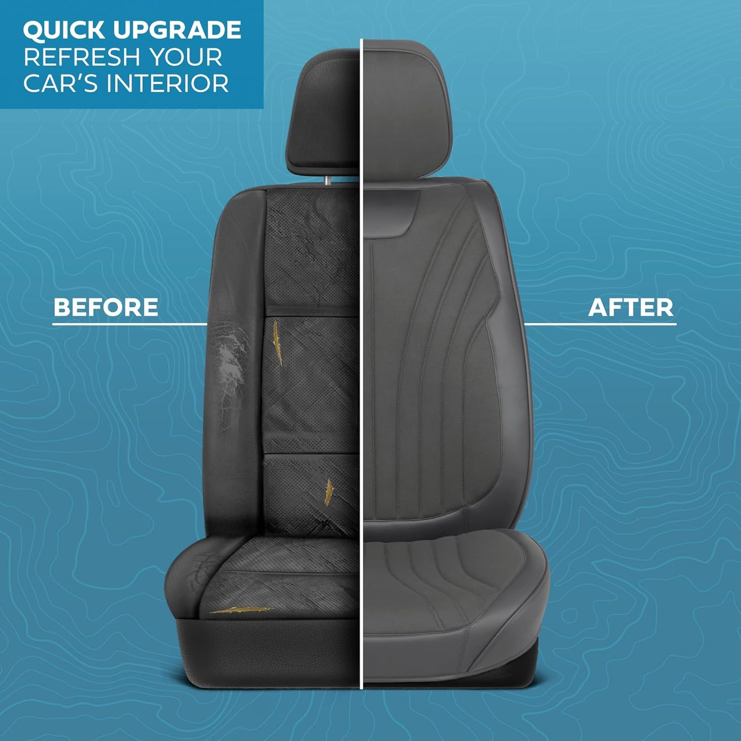 Elite Edition Faux Leather & Suede Seat Covers for Cars, Trucks, & SUV - 2 Charcoal Car Seat Covers for Front Seats - Universal Fit Car Accessories Automotive Interior Protector for Cars