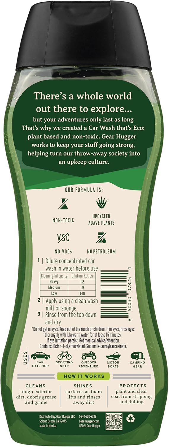 Car Wash Soap (16 oz, Pack of 1) – Eco-Friendly Car Cleaner, Biodegradable Car Wash with Natural Saponins & Eucalyptus – Safe Car Soap for All Vehicle Surfaces