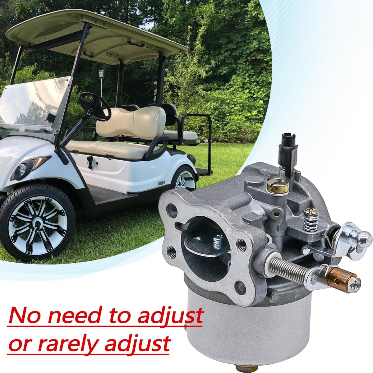Golf Cart Carburetor Fit for EZGO Golf Cart Gas Car 350cc for Robin TXT Medalist 4-Cycle Workhorse ST350 Carb Replace 72558-G01 72558-G05 72840-G02 72873-G01 17559 520-184 with Filter Kit