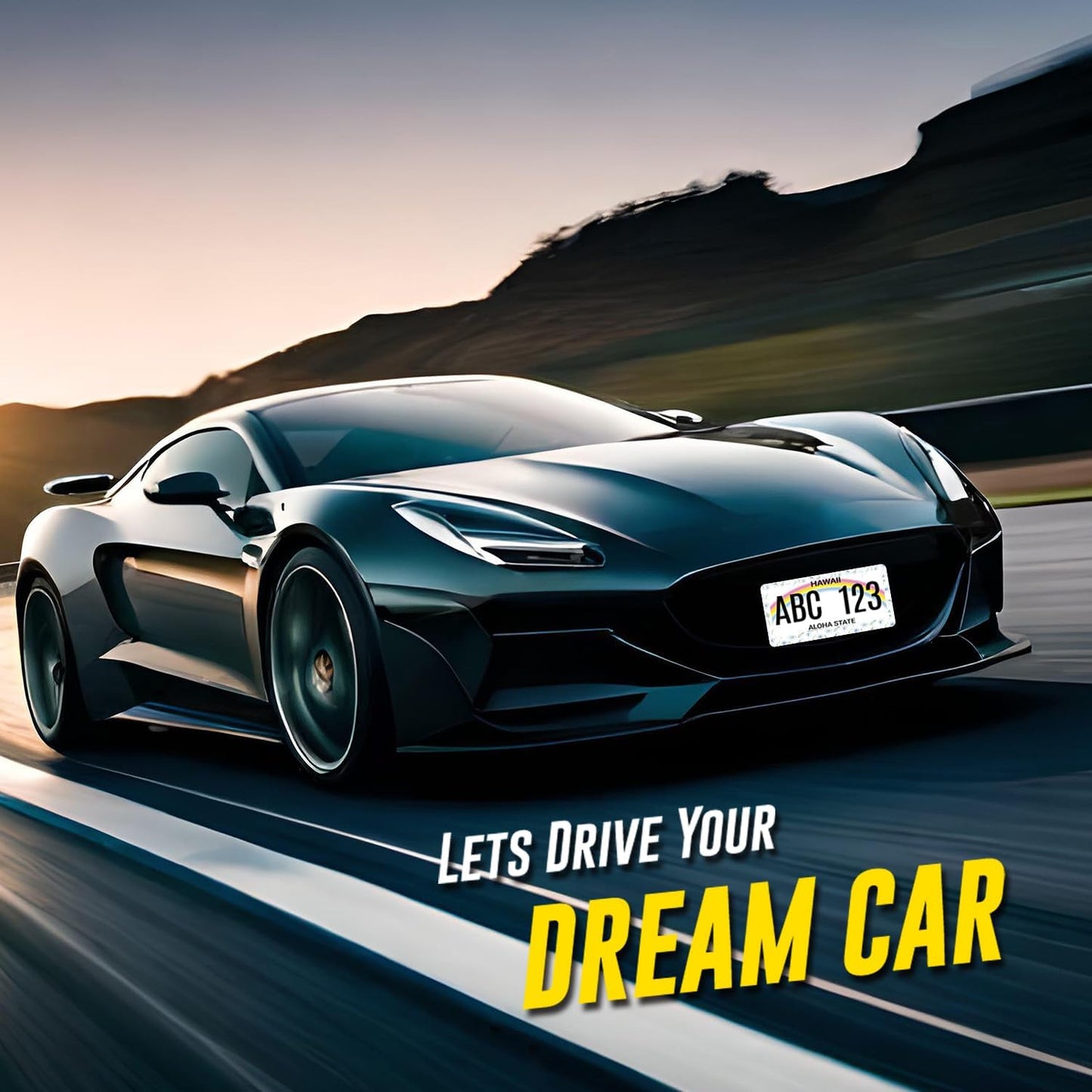 Cute Blue Daisy Flowers License Plate Frame Colorful Floral License Plate Holder Stainless Steel Colorful Car Accessories Decoration 6.3"X12.3" with 2 Holes Screws