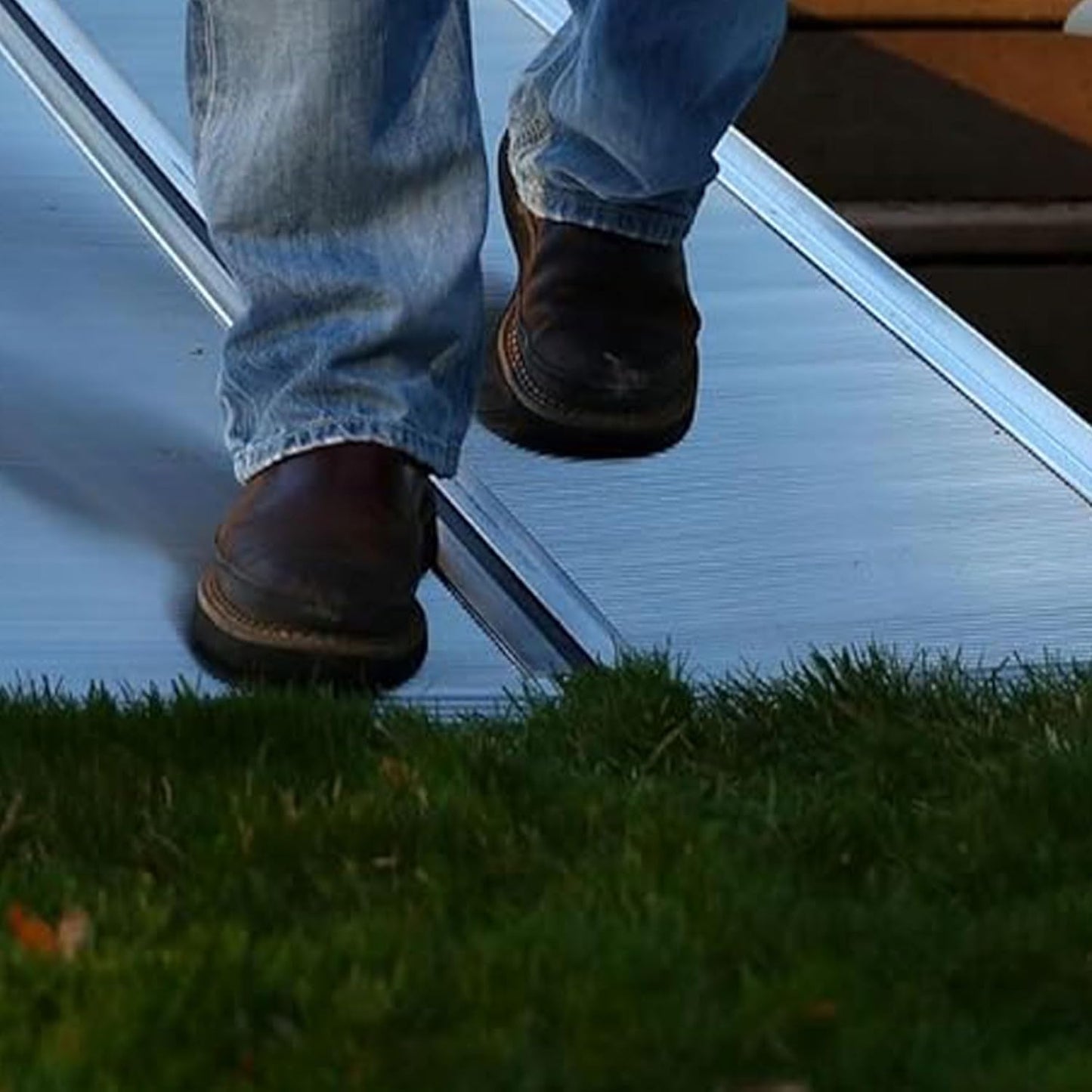 EZ-ACCESS TRAVERSE 2 Foot Durable Aluminum All Weather Singlefold Portable Folding Loading Ramp with Carrying Handles, Silver